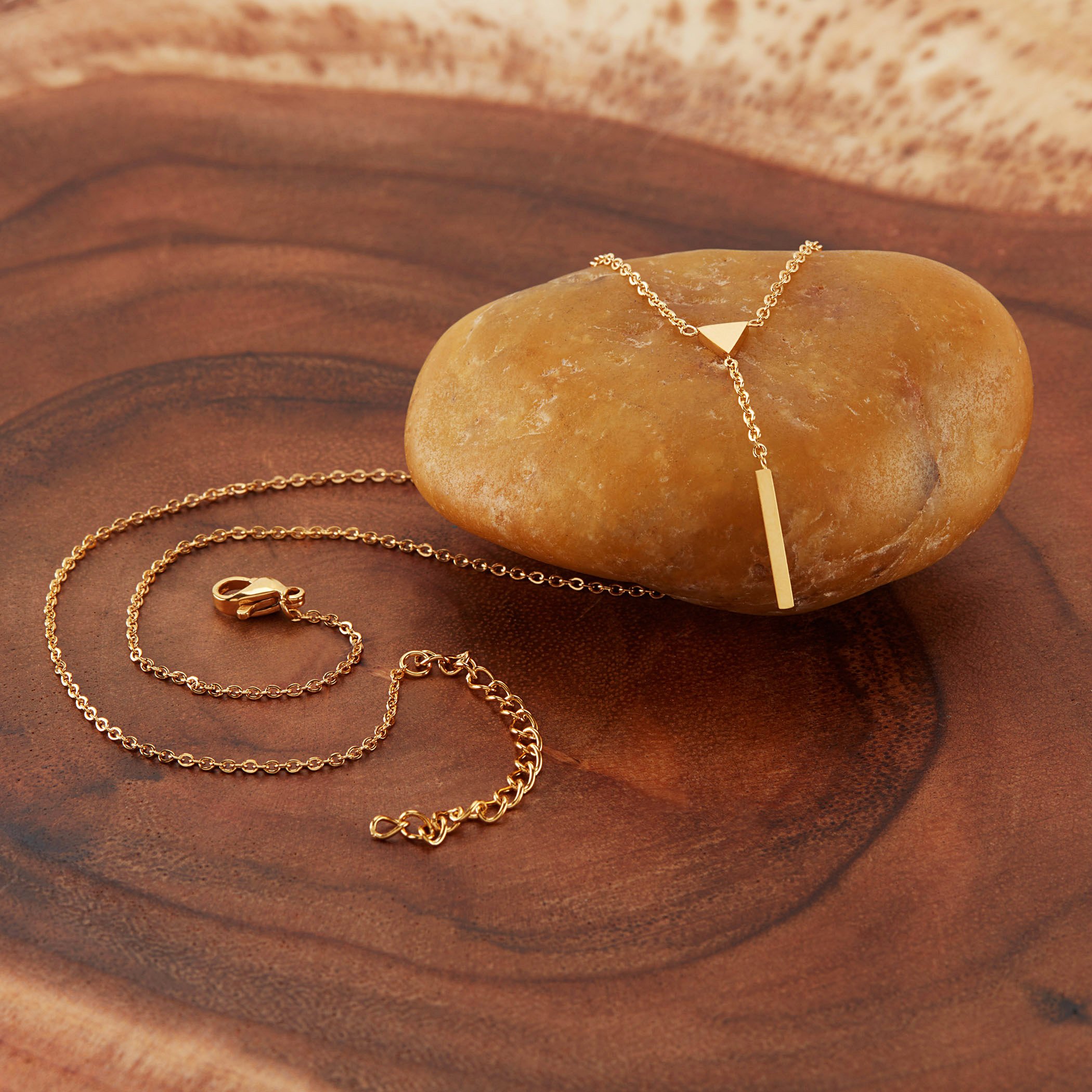 Foto 4 | Collar West Coast Jewelry Elya De Oro Rosa Con Triángulo De Acero - Venta Internacional.