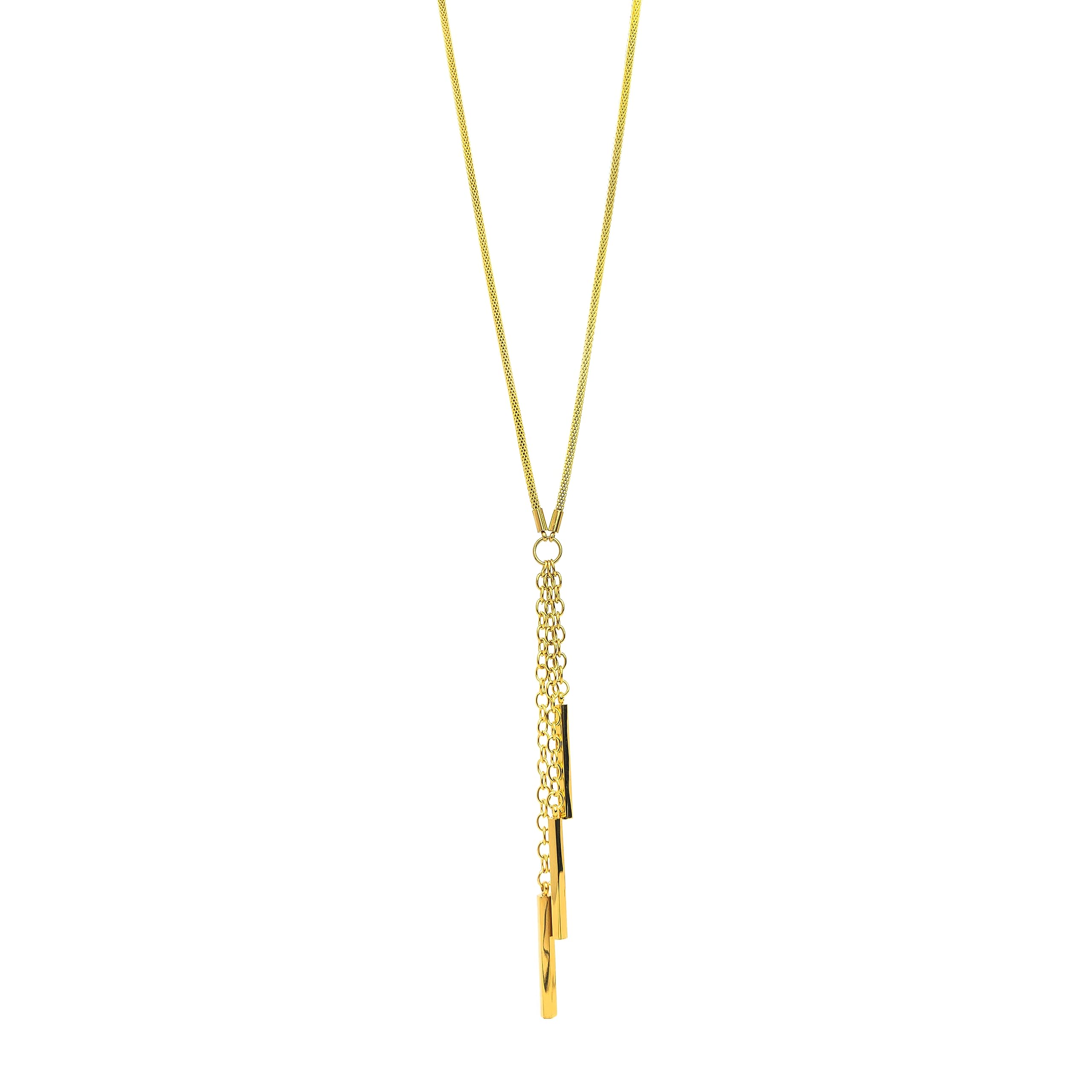 Foto 2 pulgar | Collar Lariat De Acero Inoxidable Chapado En Oro, West Coast Jewelry - Venta Internacional.