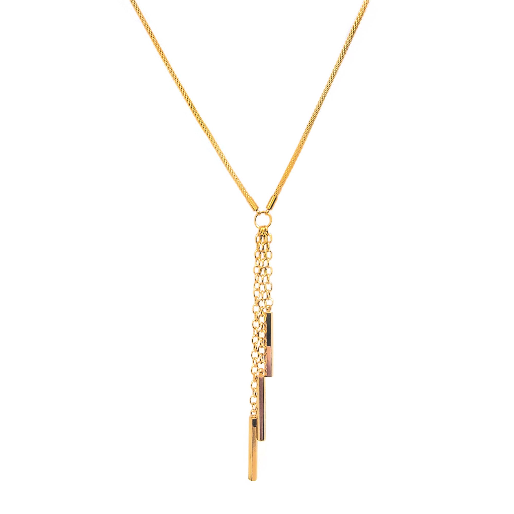 Foto 3 pulgar | Collar Lariat De Acero Inoxidable Chapado En Oro, West Coast Jewelry - Venta Internacional.