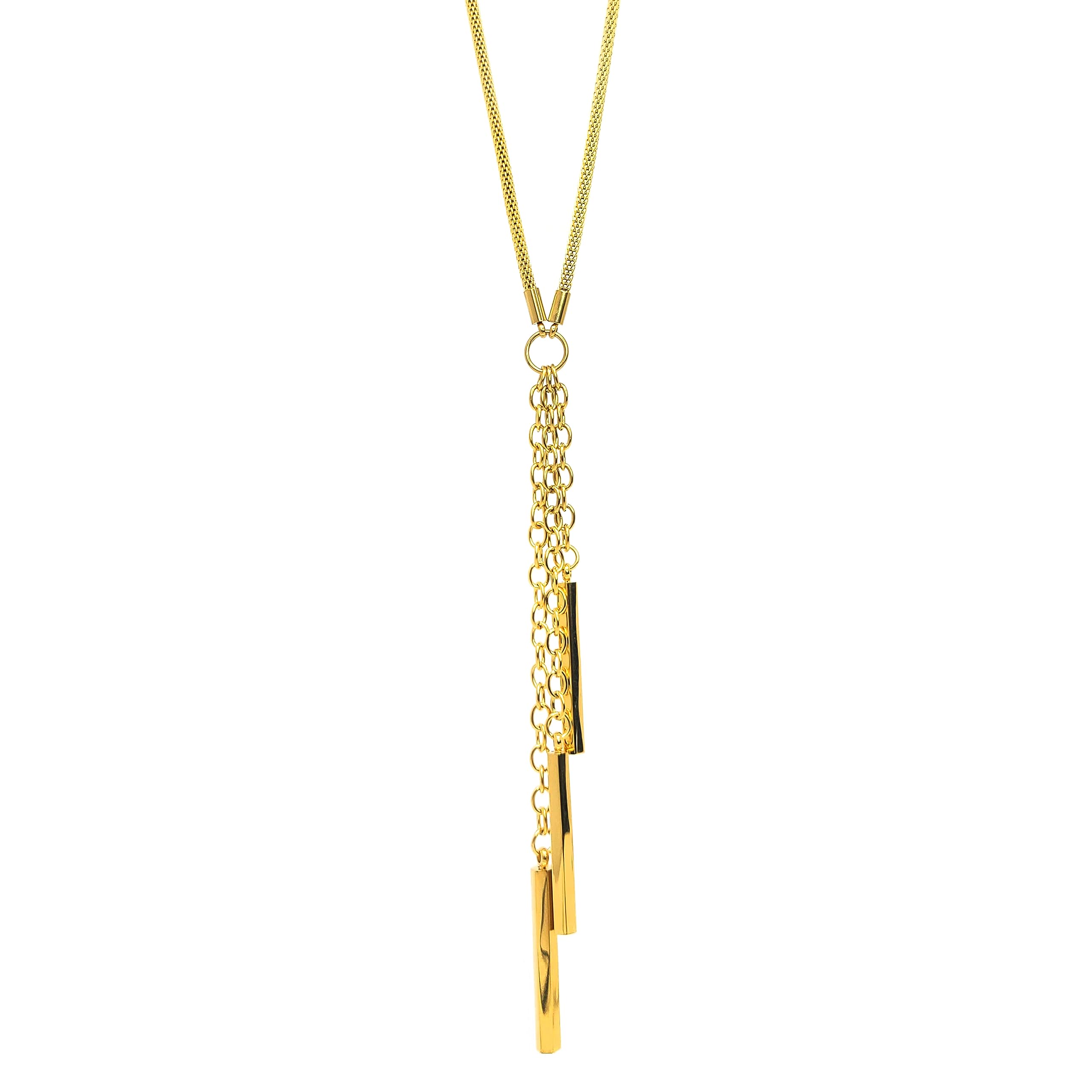 Foto 4 pulgar | Collar Lariat De Acero Inoxidable Chapado En Oro, West Coast Jewelry - Venta Internacional.