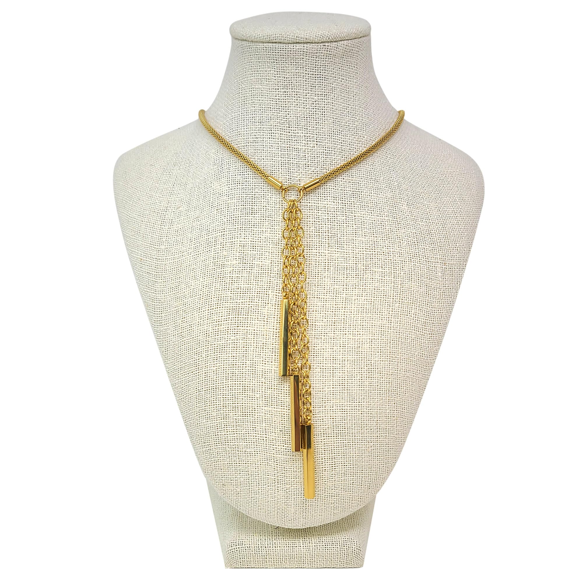 Foto 5 pulgar | Collar Lariat De Acero Inoxidable Chapado En Oro, West Coast Jewelry - Venta Internacional.
