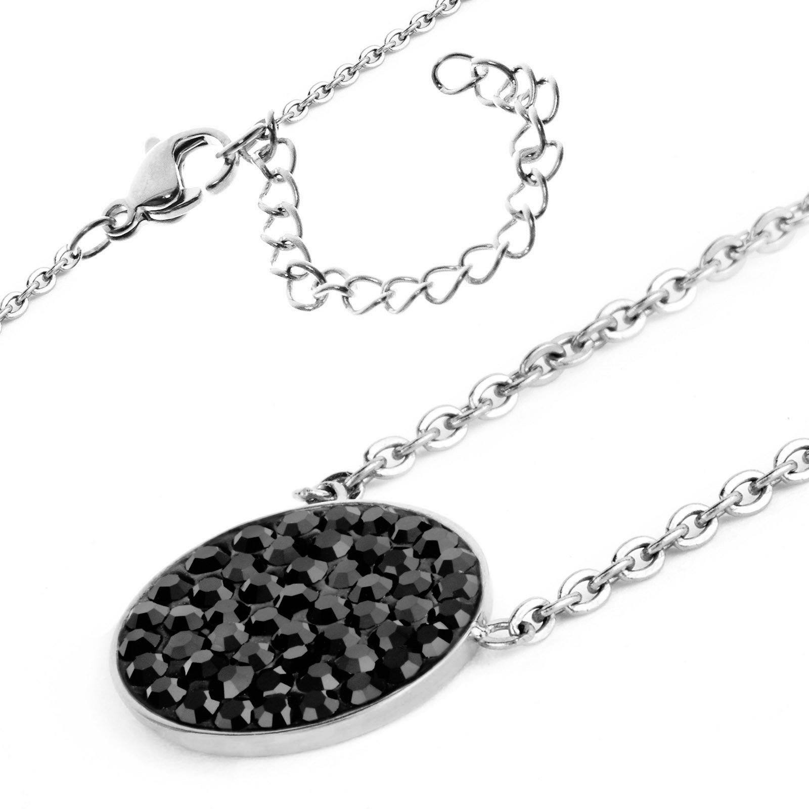 Foto 3 pulgar | Collar West Coast Jewelry Elya De Acero Inoxidable Con Cristal Negro - Venta Internacional.