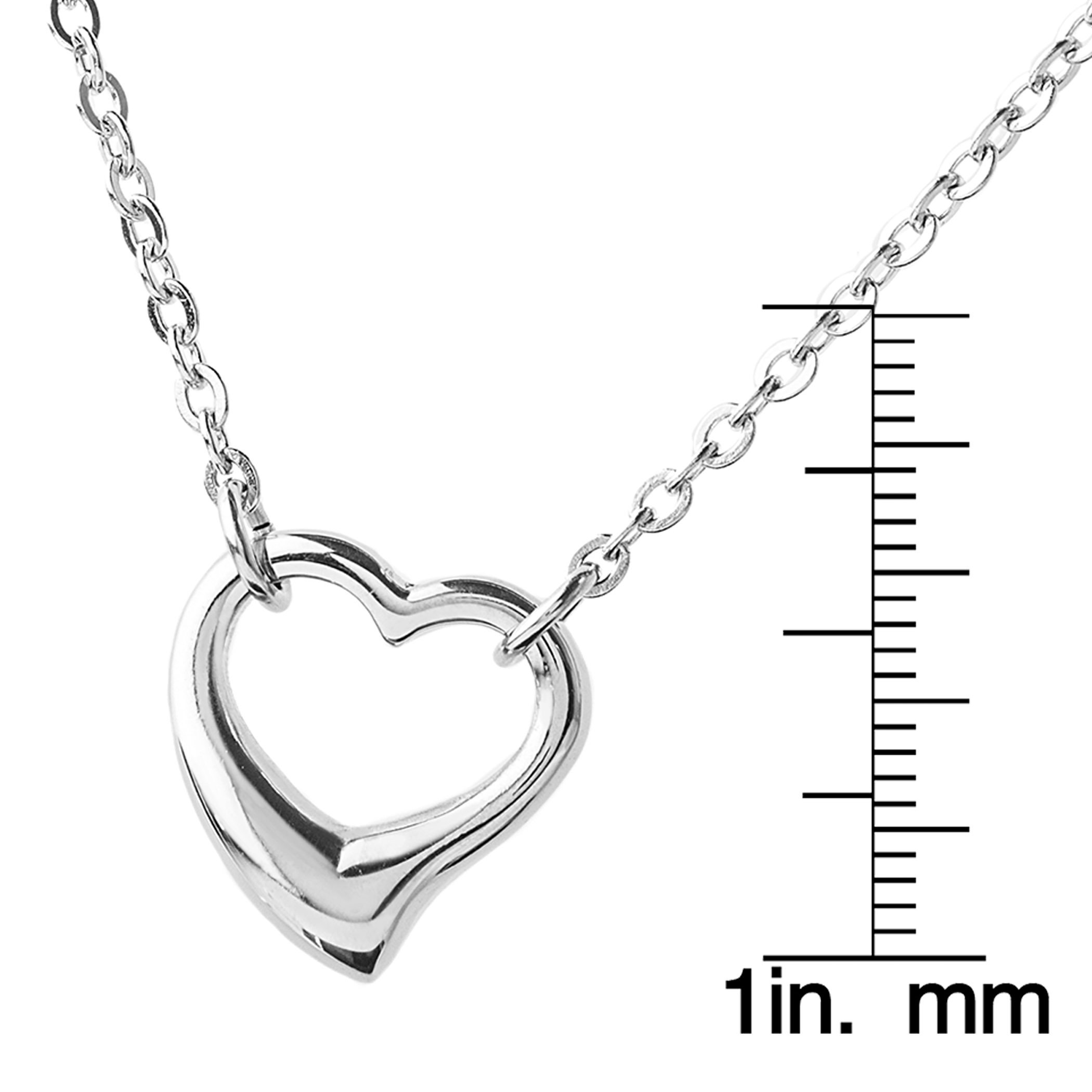 Foto 4 pulgar | Collar De Acero Inoxidable Con Doble Corazón Elya De West Coast Jewelry - Venta Internacional.