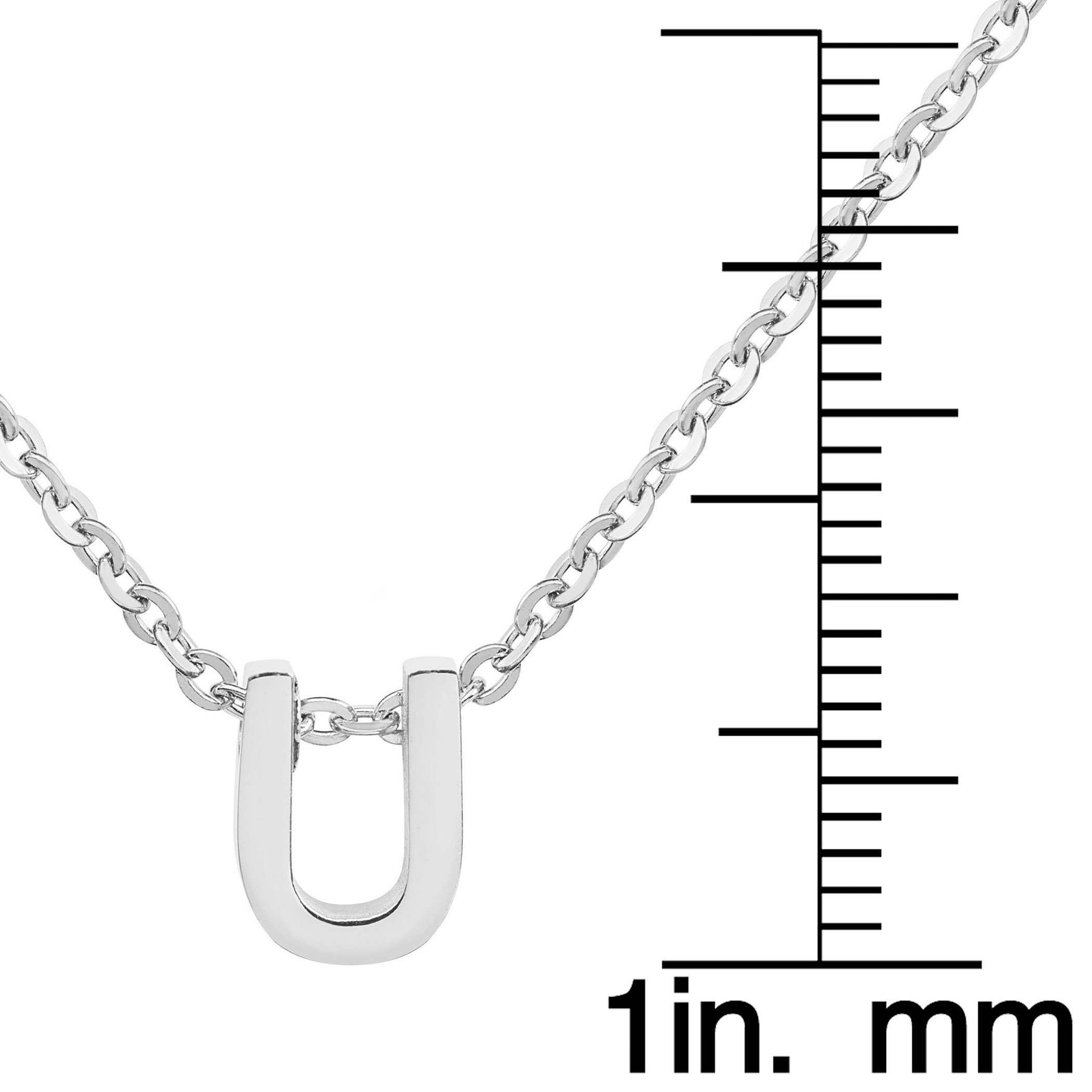 Foto 4 pulgar | Collar West Coast Jewelry Elya De Acero Inoxidable Con Letra U - Venta Internacional.