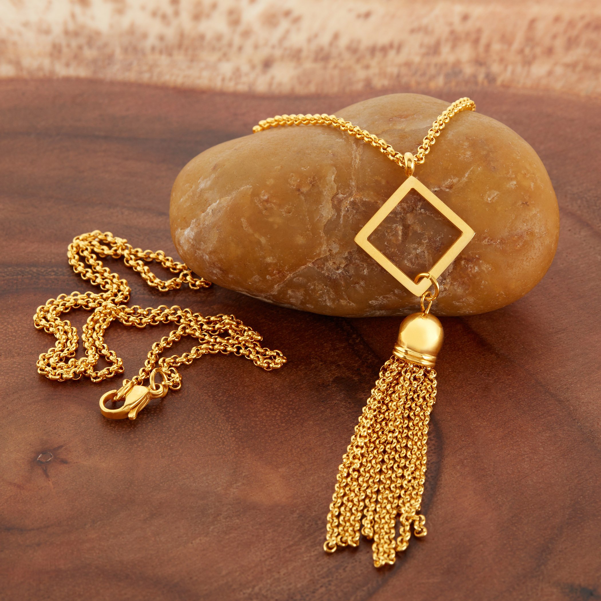 Foto 5 pulgar | Collar West Coast Jewelry Elya De Acero Inoxidable Chapado En Oro - Venta Internacional.