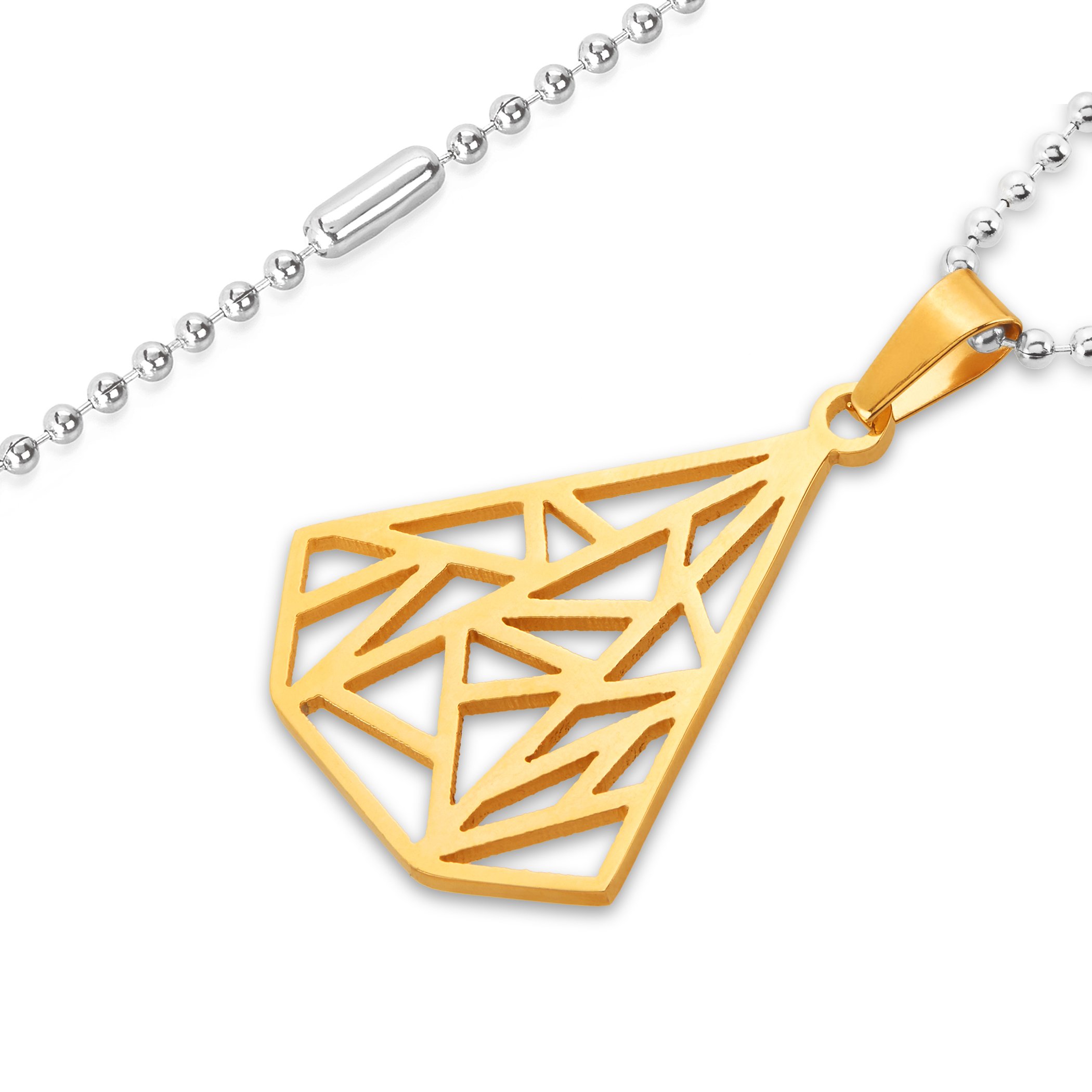 Foto 3 pulgar | Collar Con Colgante Triangular Elya De West Coast Jewelry Chapado En Oro - Venta Internacional.
