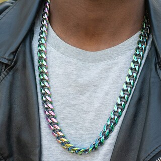 Foto 4 | Collar West Coast Jewelry Crucible De Acero Inoxidable Iridiscente - Venta Internacional.
