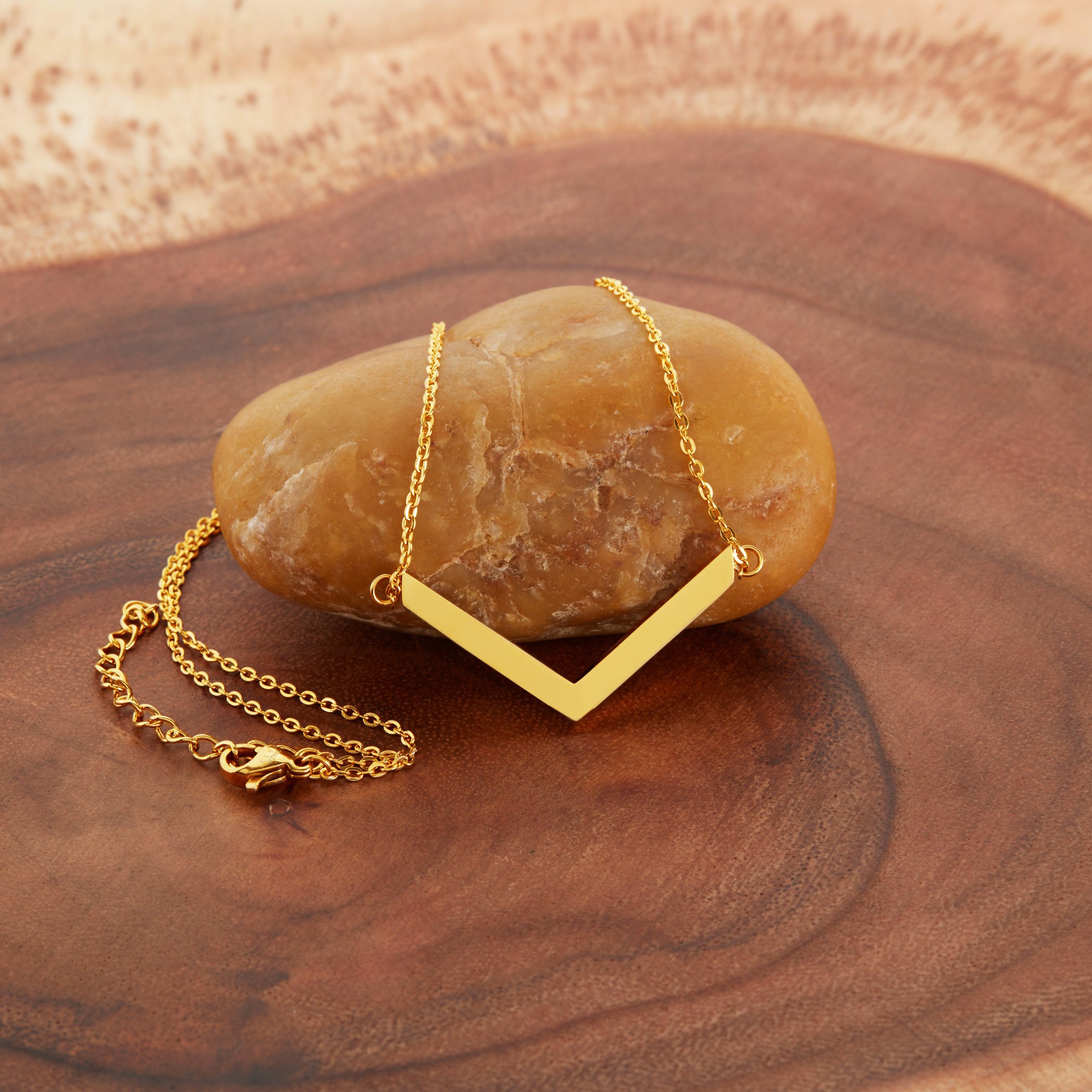 Foto 6 pulgar | Collar West Coast Jewelry Elya De Acero Inoxidable Chapado En Oro - Venta Internacional.