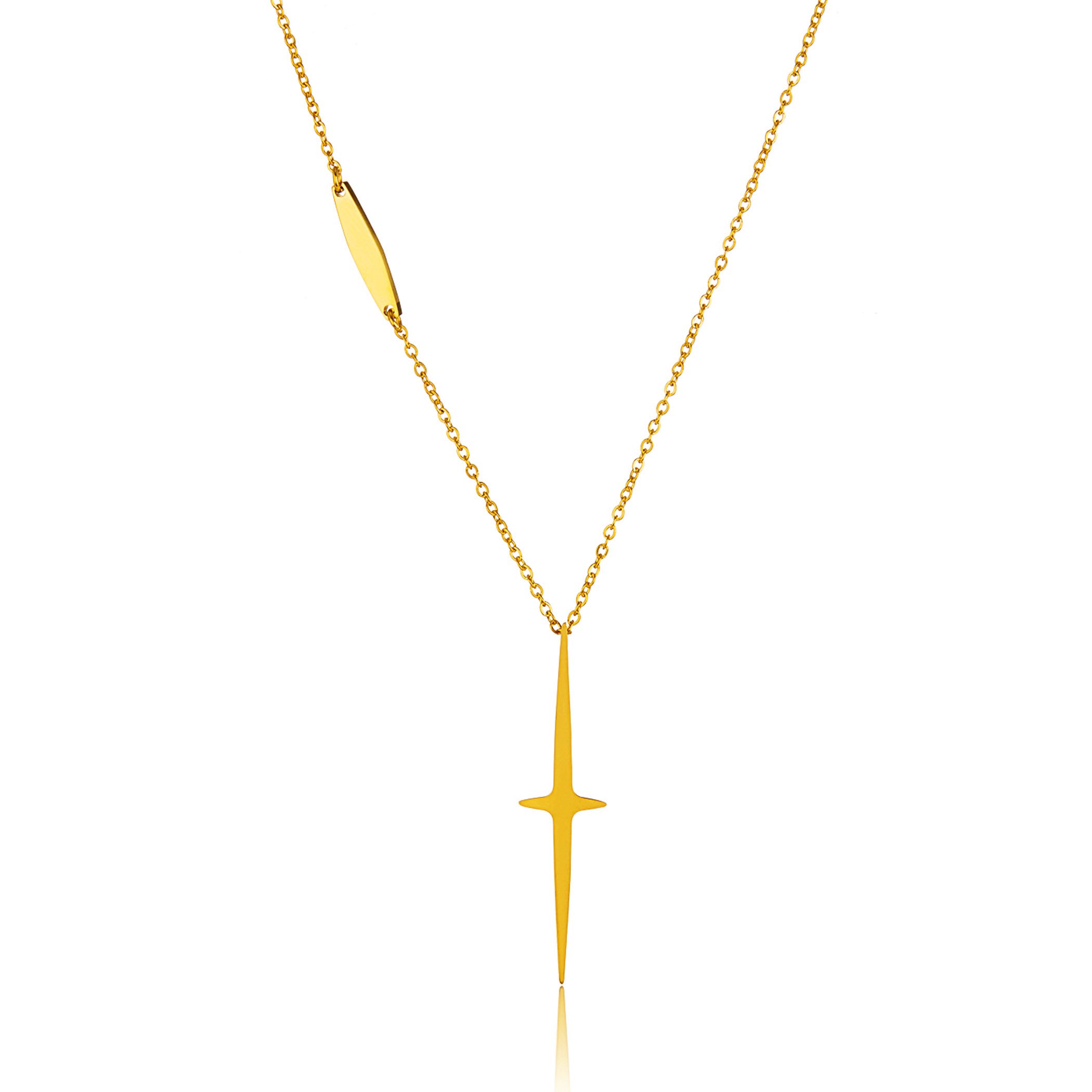 Foto 2 pulgar | Collar West Coast Jewelry Elya De Acero Inoxidable Chapado En Oro - Venta Internacional.