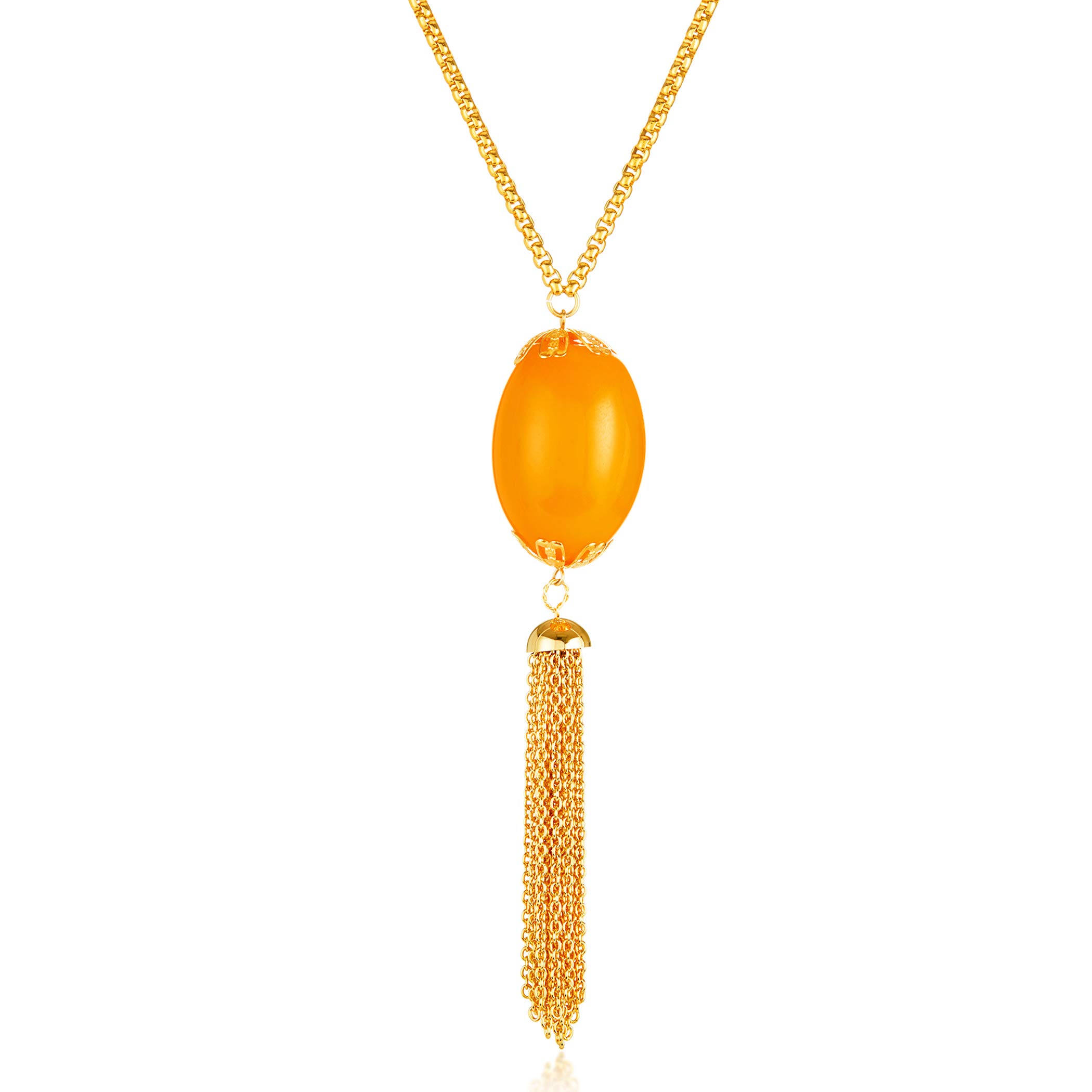 Foto 1 | Collar West Coast Jewelry Elya Chapado En Oro Con Calcita Naranja Sintética - Venta Internacional.