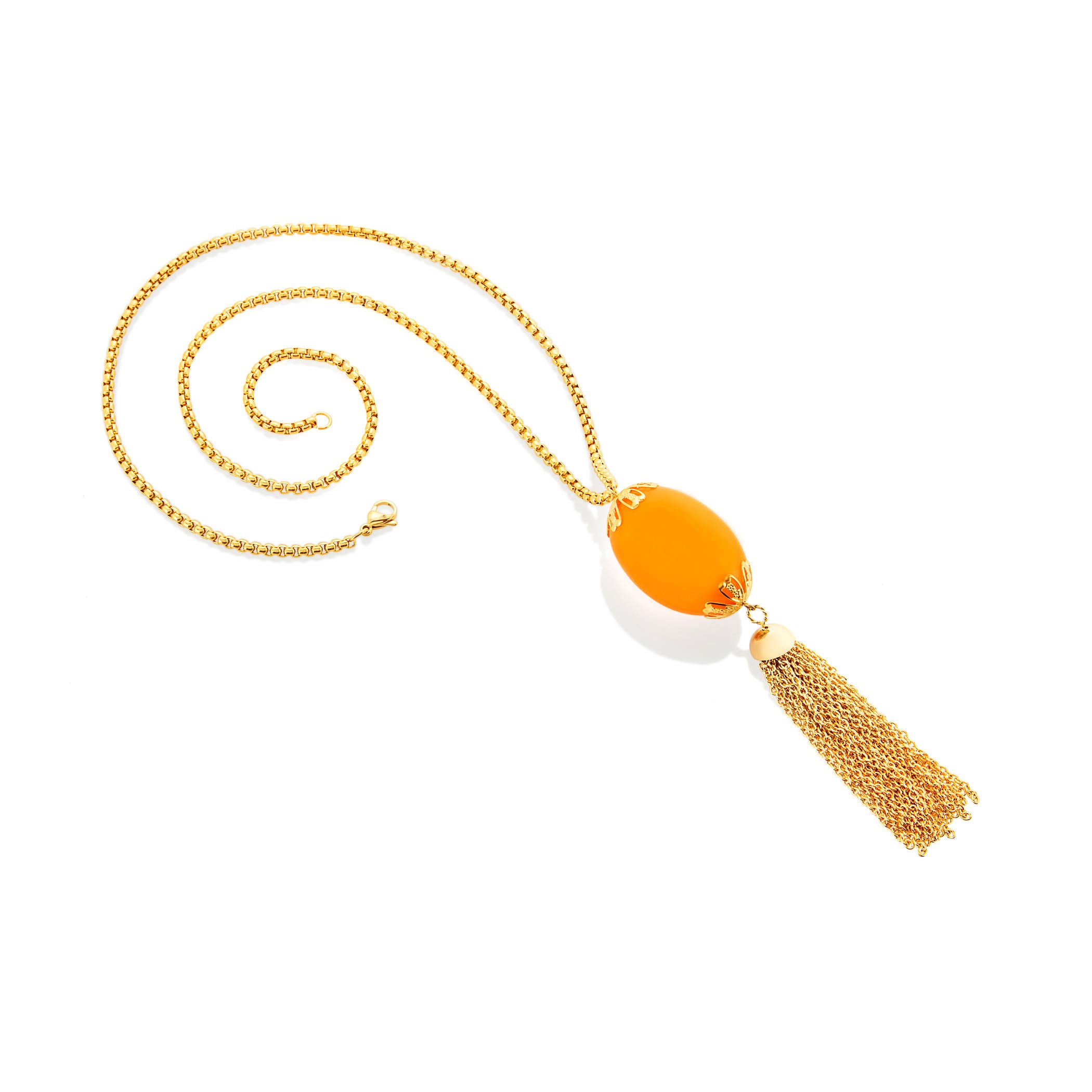Foto 2 | Collar West Coast Jewelry Elya Chapado En Oro Con Calcita Naranja Sintética - Venta Internacional.