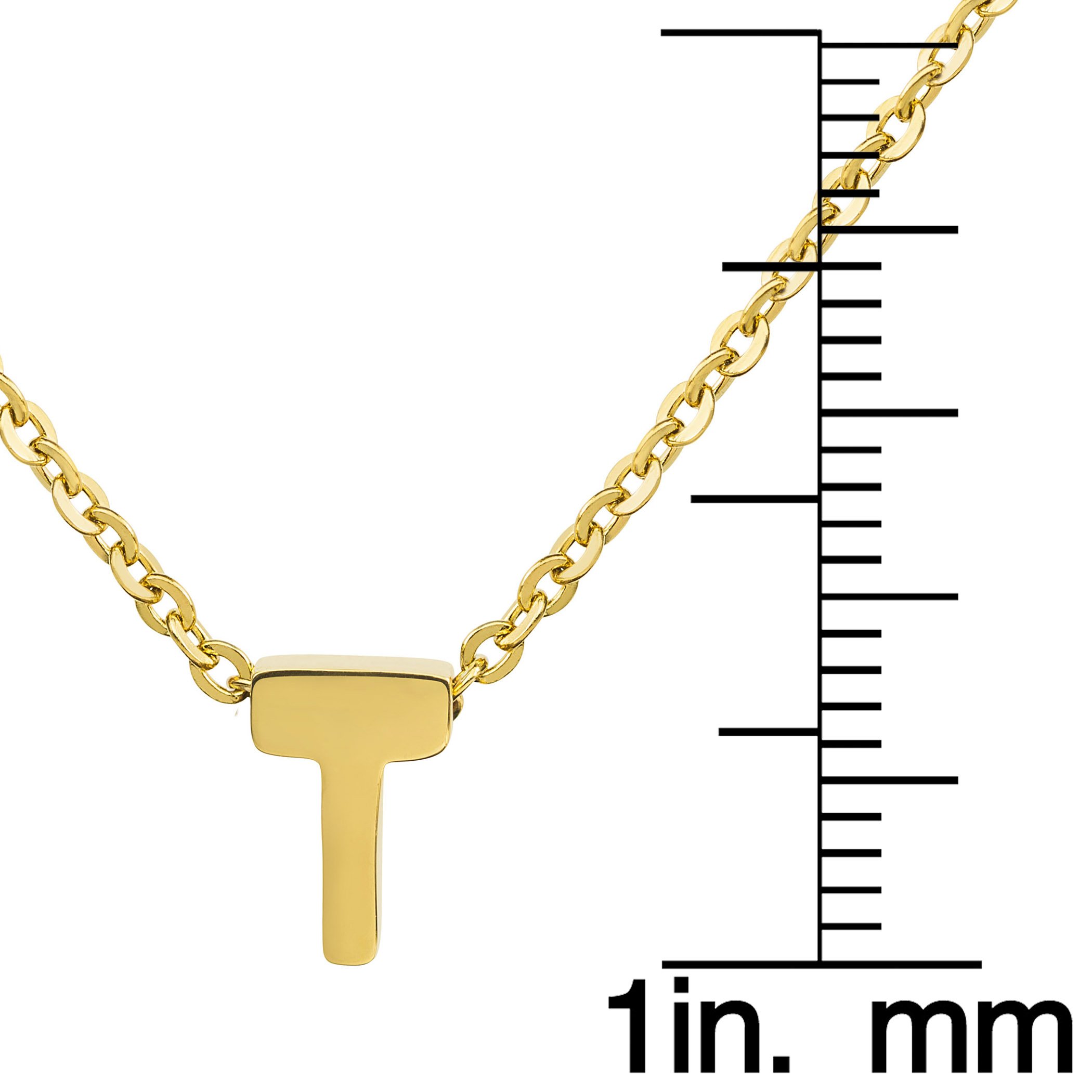 Foto 4 pulgar | Collar West Coast Jewelry Elya En Oro De 18 Quilates Con La Inicial T - Venta Internacional.