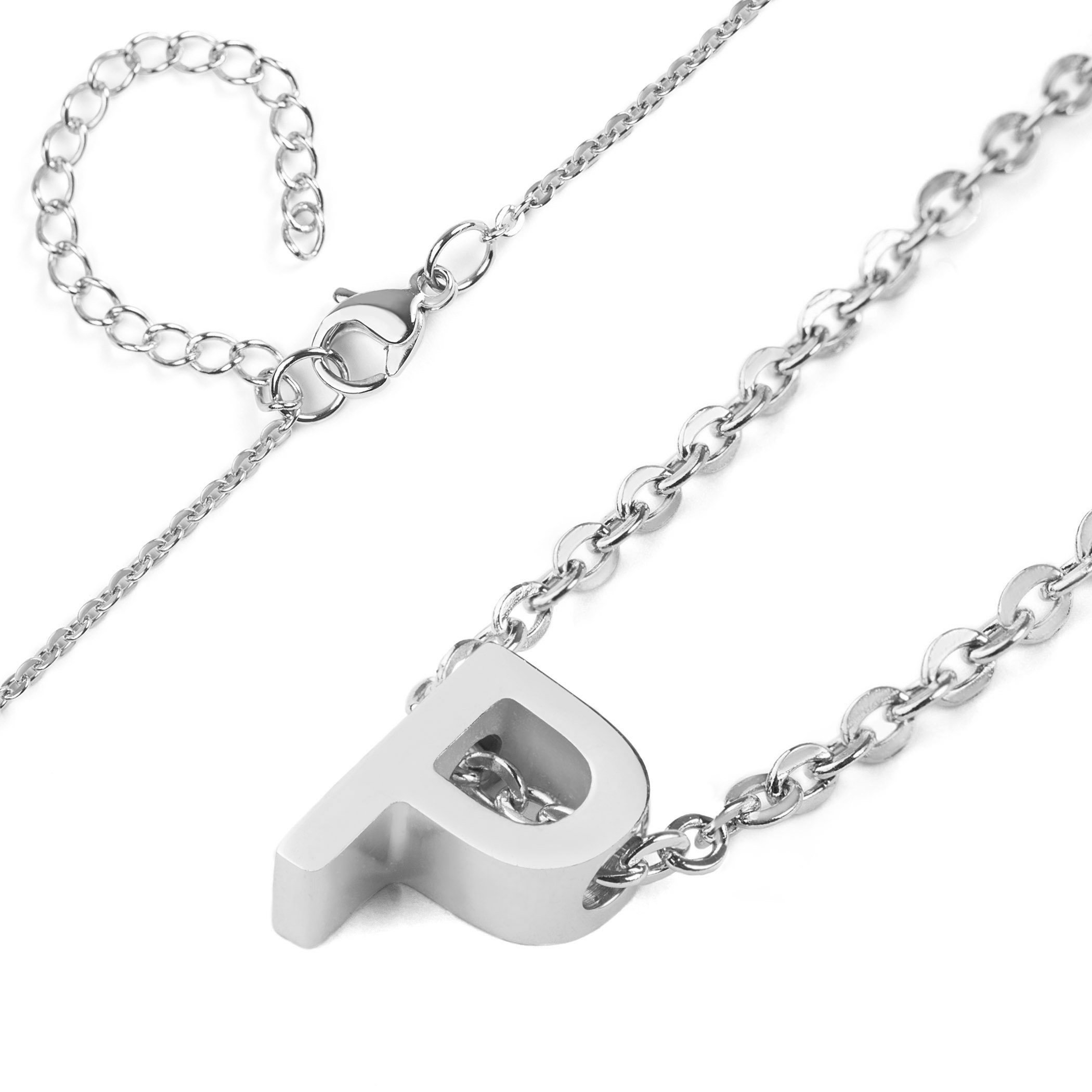 Foto 3 pulgar | Collar West Coast Jewelry Elya De Acero Inoxidable Con Letra P - Venta Internacional.