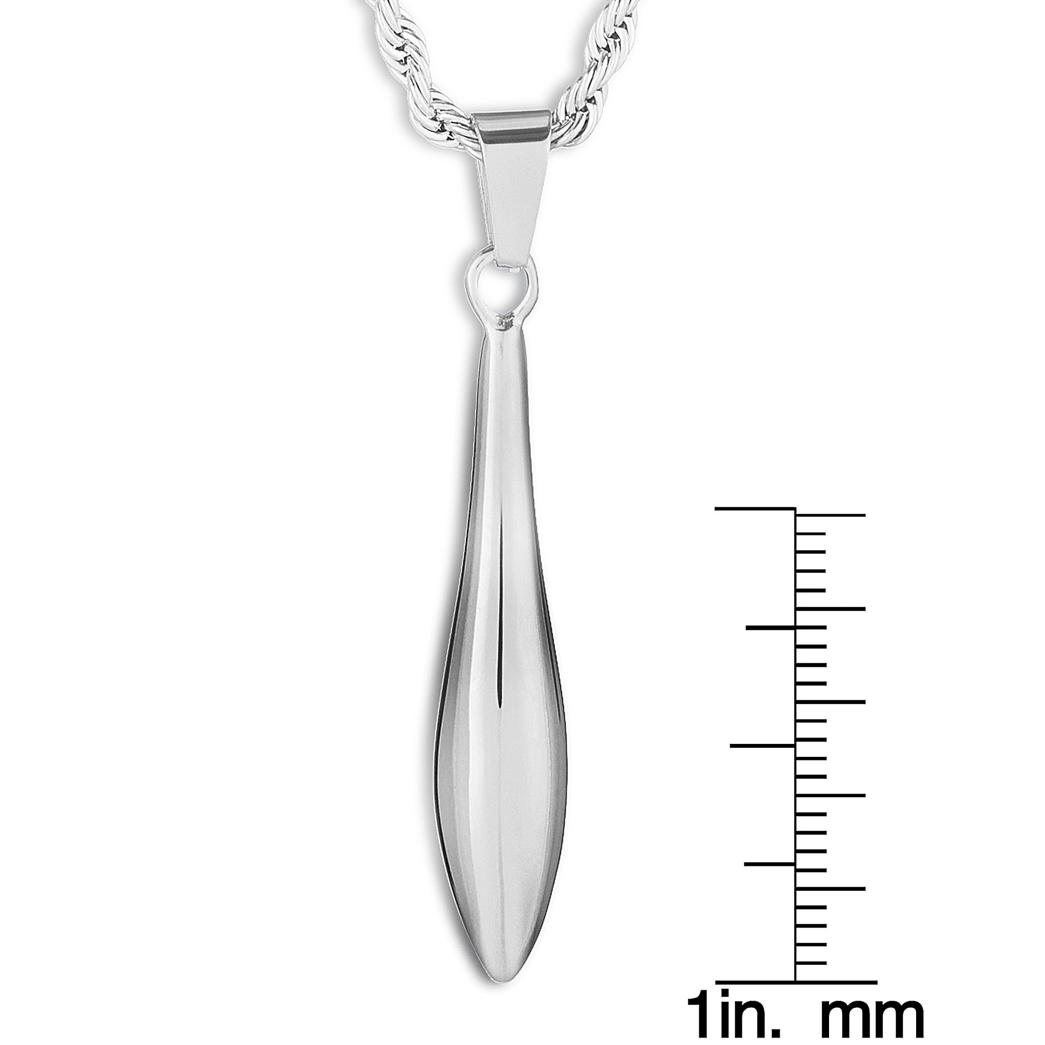 Foto 4 pulgar | Collar De Acero Inoxidable Con Forma De Lágrima Elya De West Coast Jewelry - Venta Internacional.