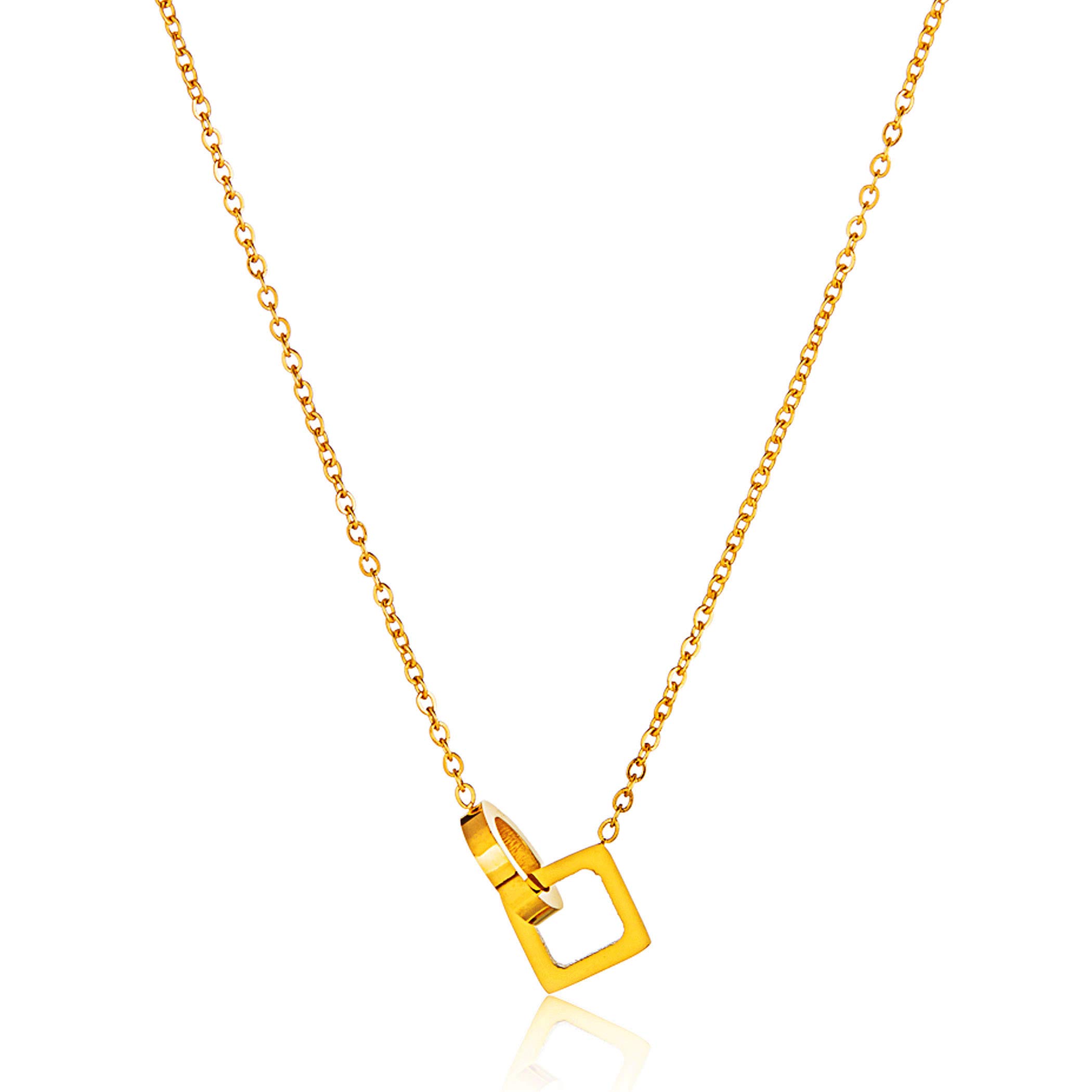 Foto 1 | Collar West Coast Jewelry Elya De Acero Inoxidable Chapado En Oro - Venta Internacional.