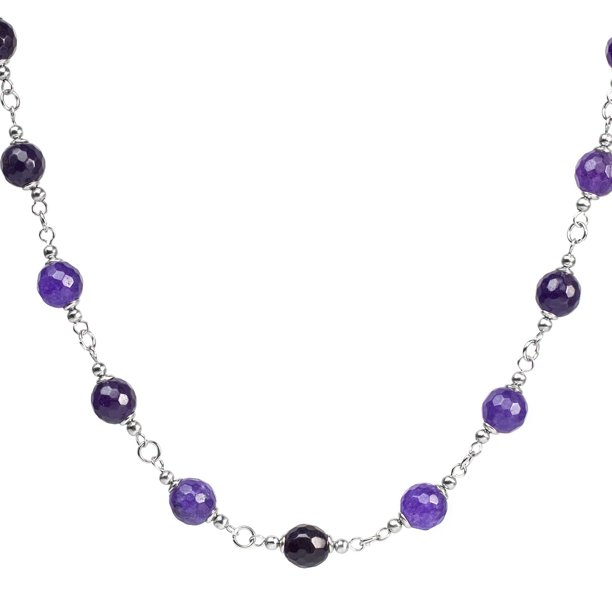 Foto 1 | Collar West Coast Jewelry Elya De Acero Inoxidable Con Ágata Morada - Venta Internacional.