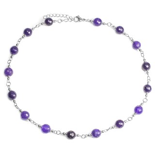 Foto 2 | Collar West Coast Jewelry Elya De Acero Inoxidable Con Ágata Morada - Venta Internacional.