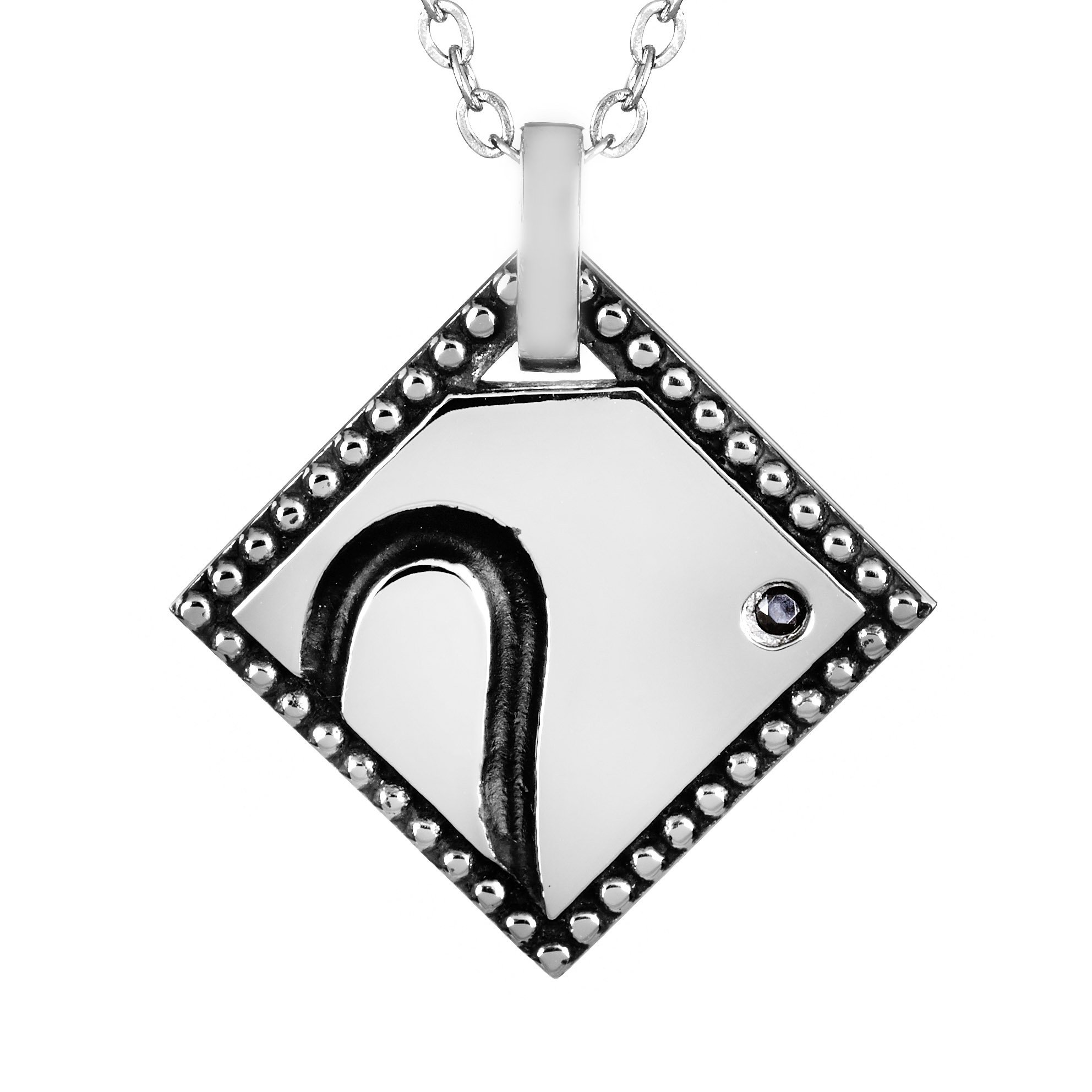 Foto 2 pulgar | Collar West Coast Jewelry De Acero Inoxidable Con Forma De Medio Corazón Con Circonita - Venta Internacional.