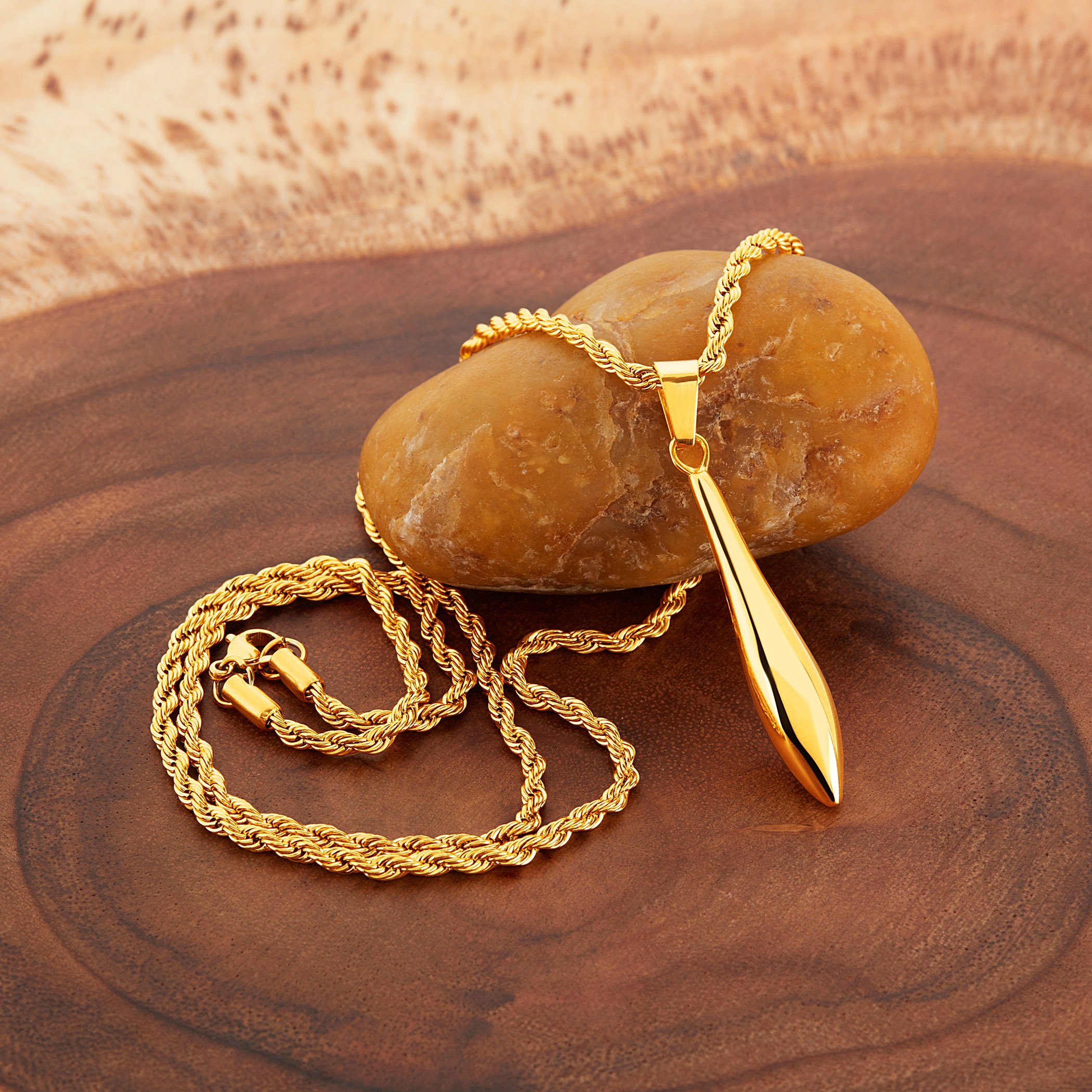 Foto 5 pulgar | Collar Con Colgante West Coast Jewelry Elya De Acero Chapado En Oro - Venta Internacional.