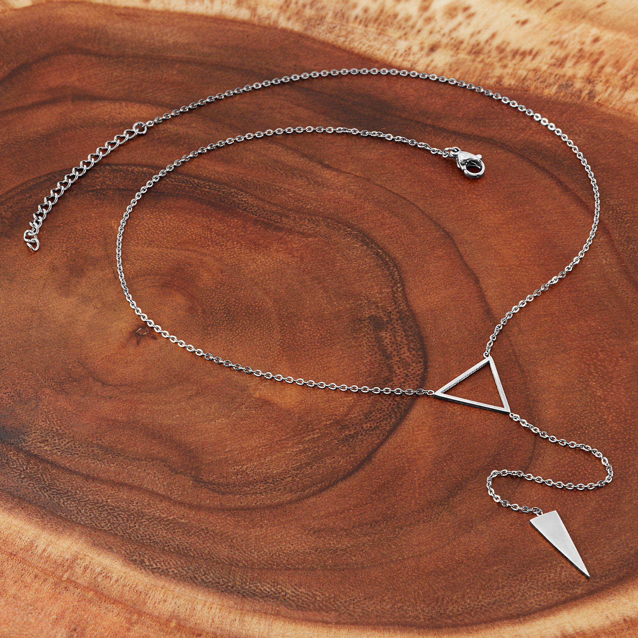 Foto 4 | Collar West Coast Jewelry Elya, Triángulo Pulido, Acero - Venta Internacional.