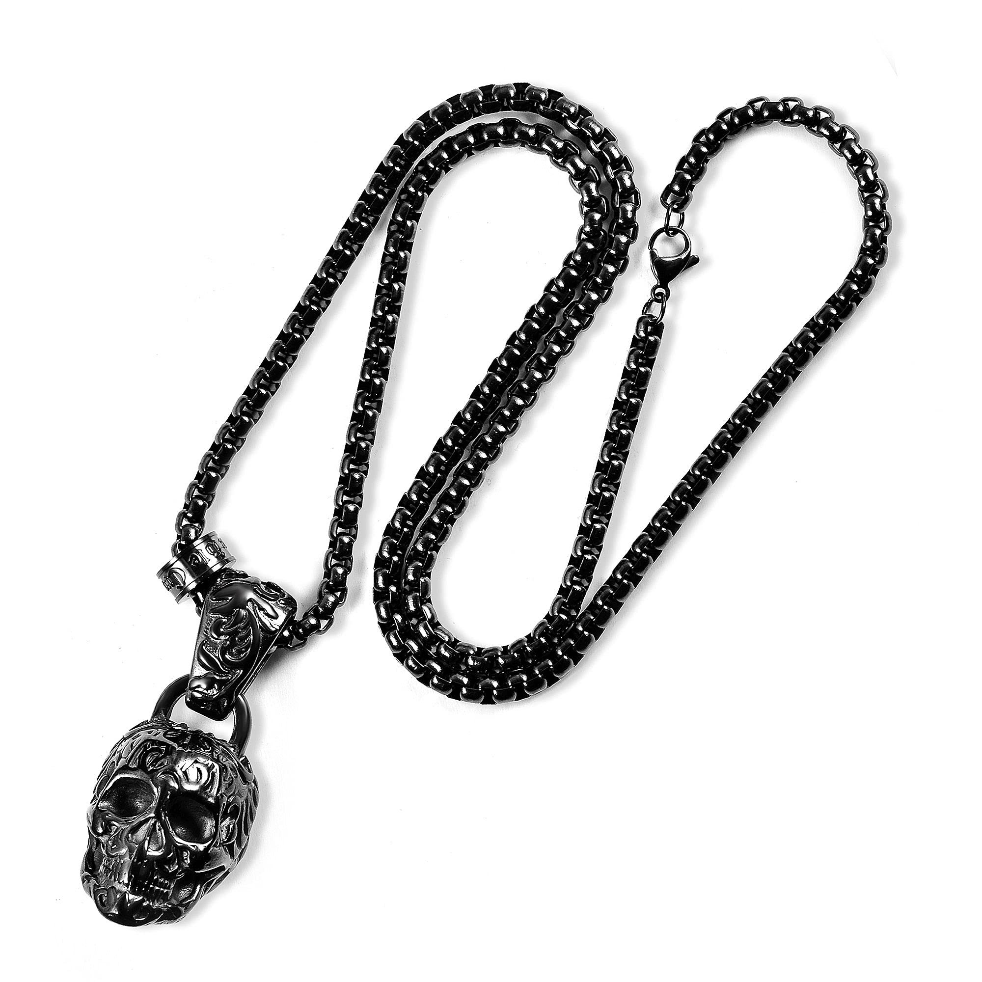 Foto 2 pulgar | Collar Crisol De Acero Chapado En Negro Envejecido Y Pulido - Venta Internacional.