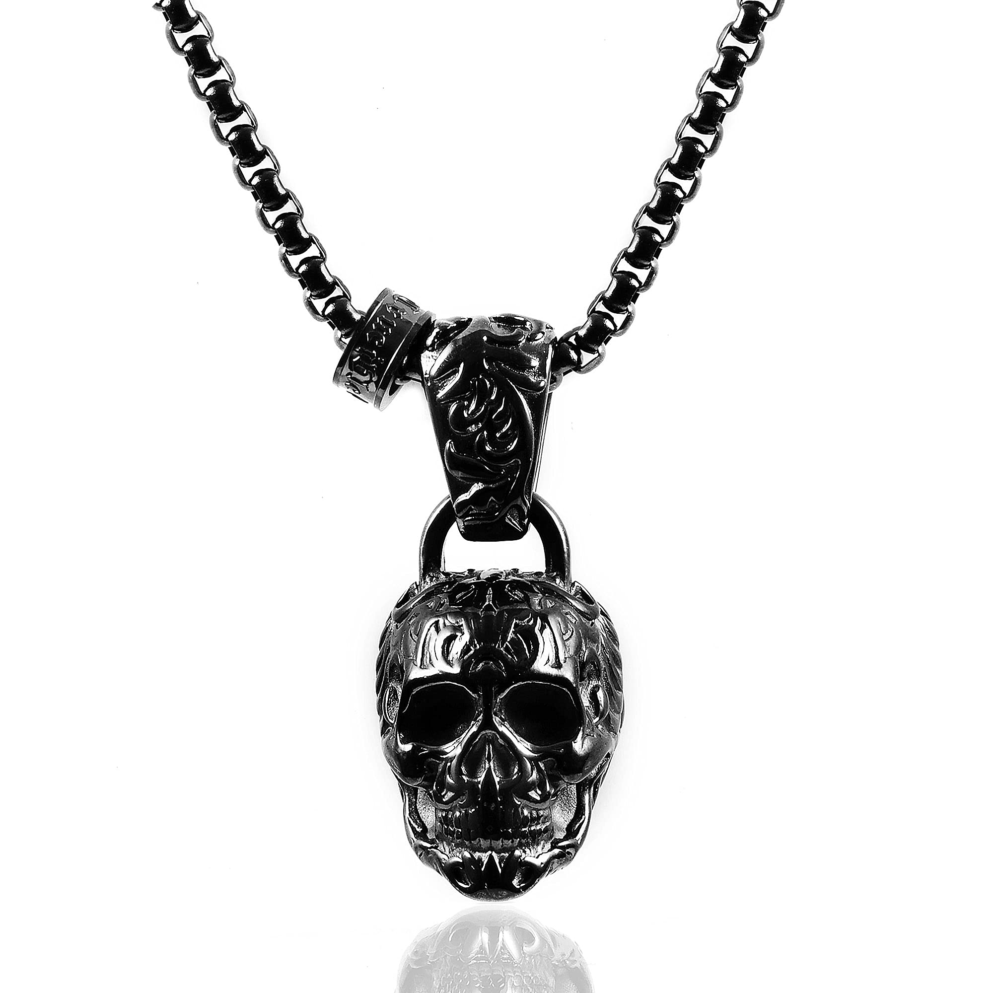 Foto 2 | Collar Crisol De Acero Chapado En Negro Envejecido Y Pulido - Venta Internacional.