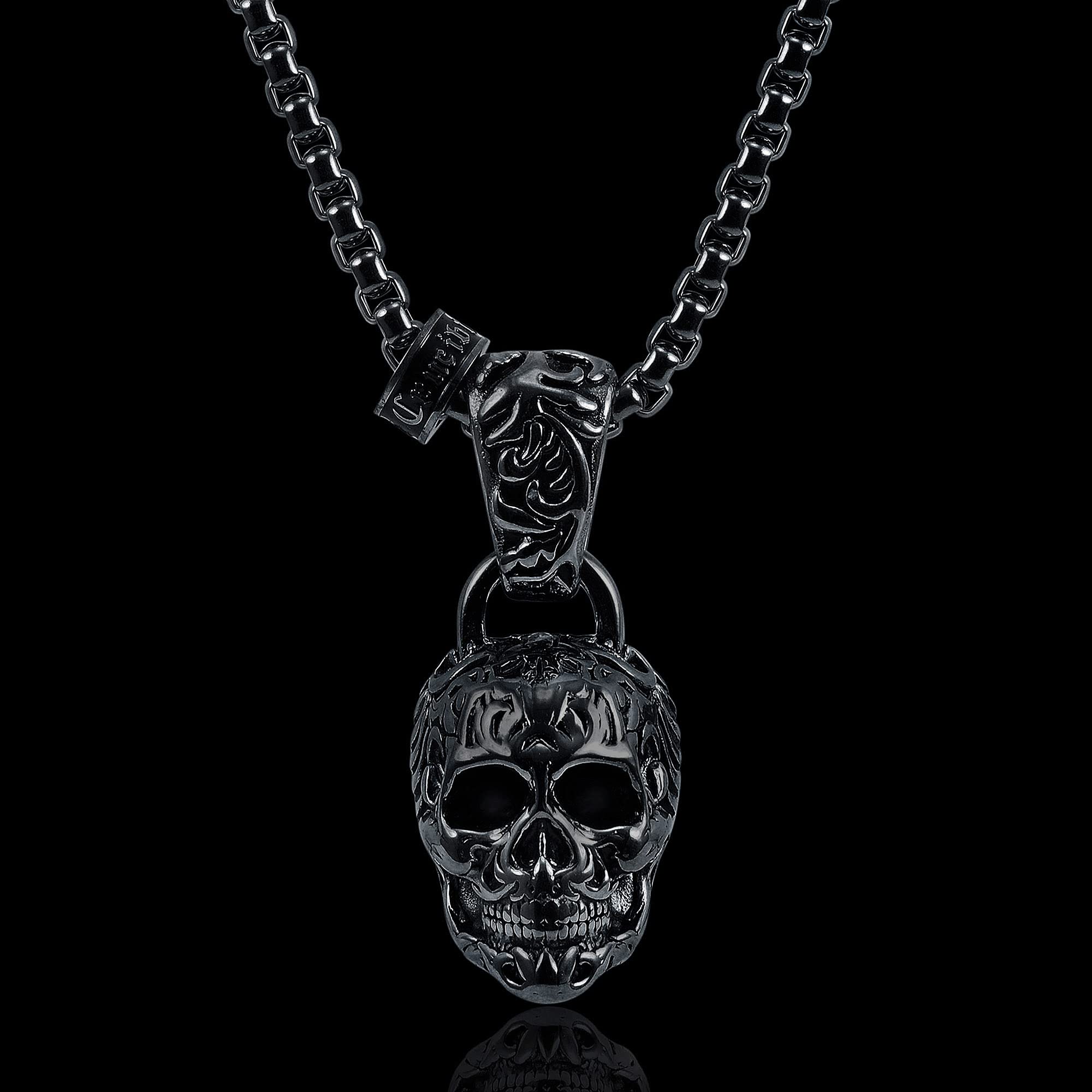 Foto 4 | Collar Crisol De Acero Chapado En Negro Envejecido Y Pulido - Venta Internacional.