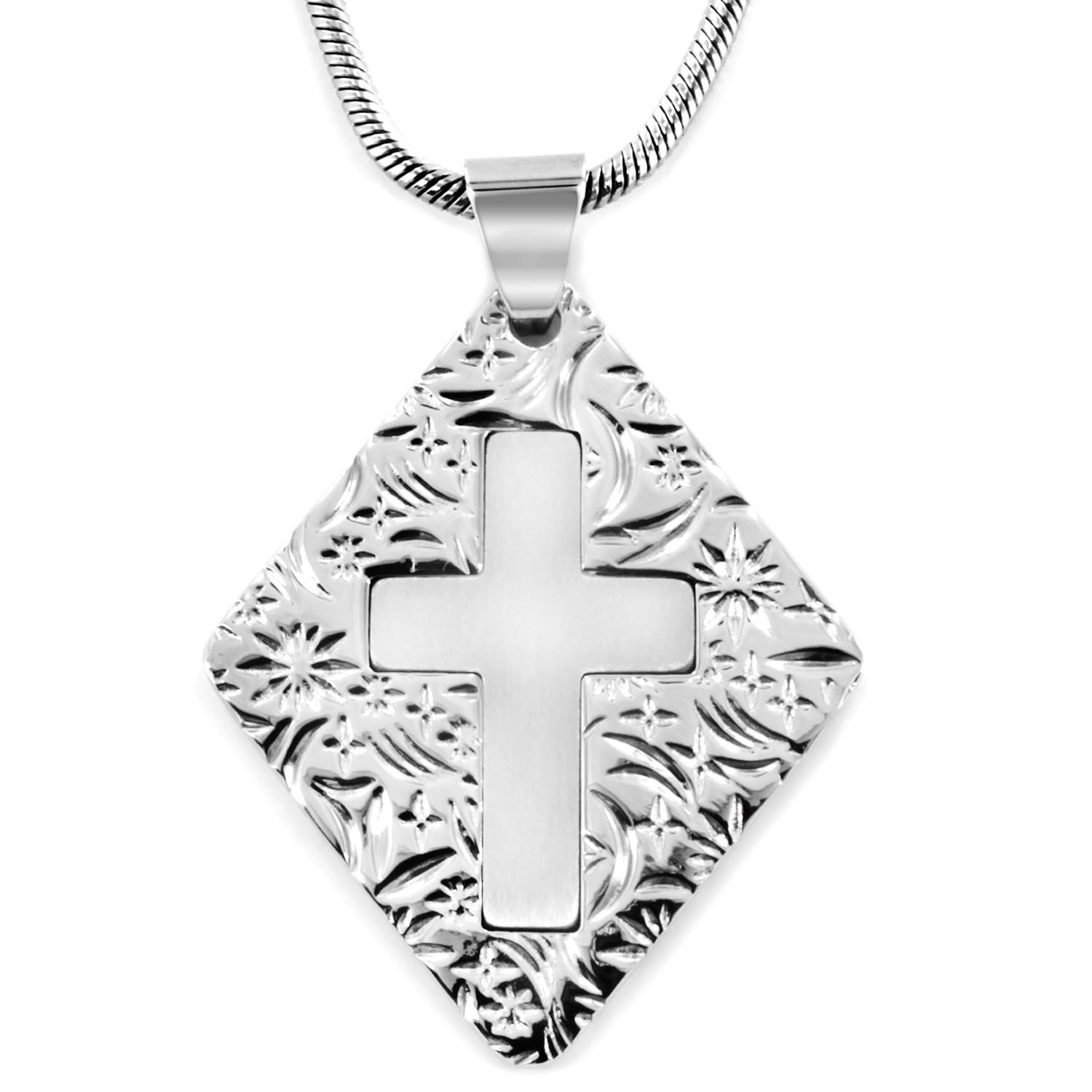 Foto 2 pulgar | Collar West Coast Jewelry Con Forma De Cruz De Acero Inoxidable, 20 Cm - Venta Internacional.