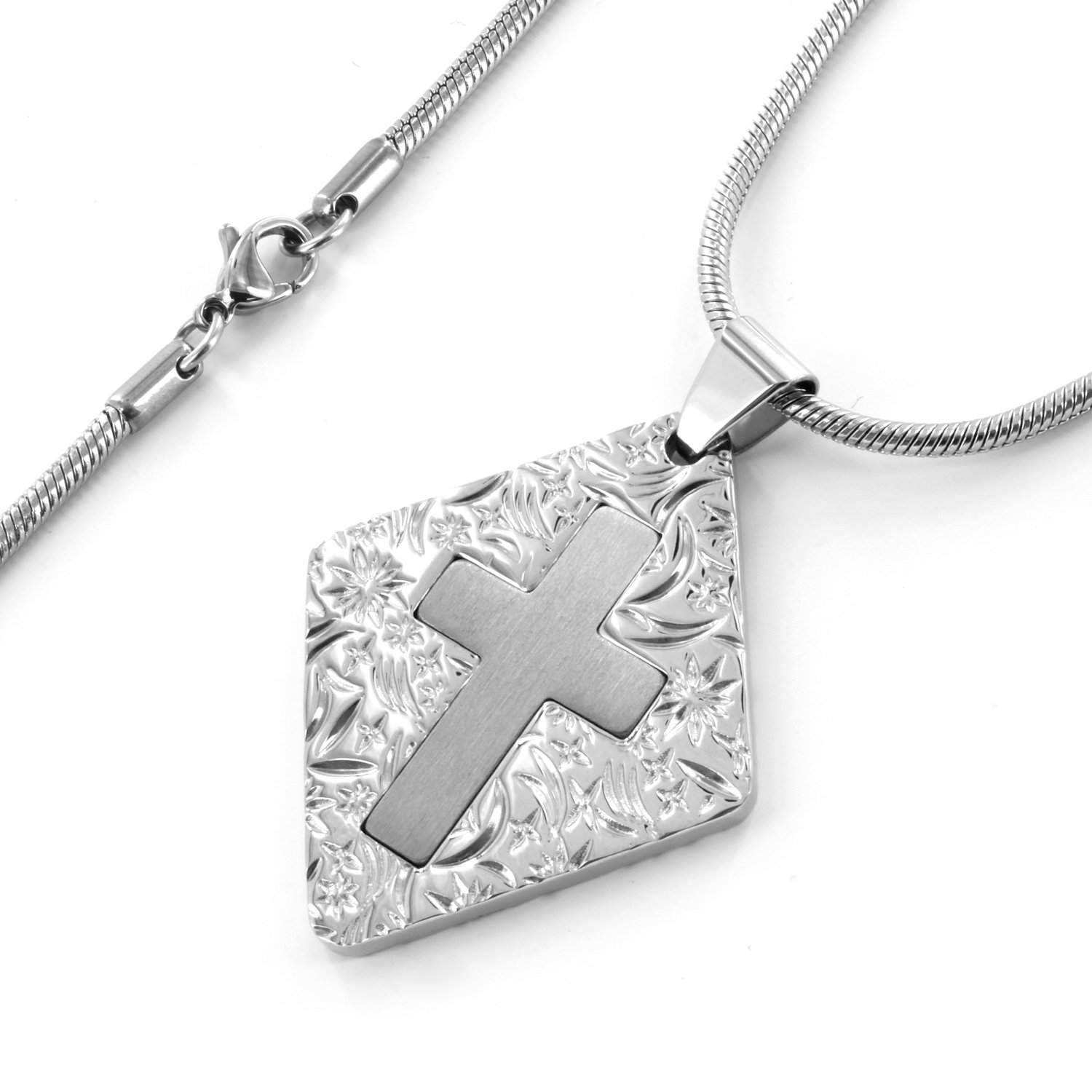 Foto 3 pulgar | Collar West Coast Jewelry Con Forma De Cruz De Acero Inoxidable, 20 Cm - Venta Internacional.