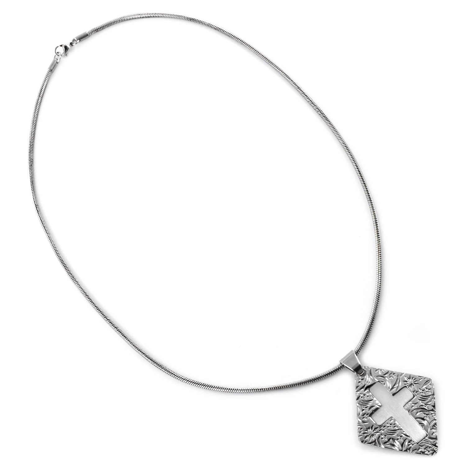Foto 4 pulgar | Collar West Coast Jewelry Con Forma De Cruz De Acero Inoxidable, 20 Cm - Venta Internacional.