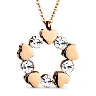 Foto 1 | Collar West Coast Jewelry En Forma De Corazón Y Circonitas Cúbicas En Oro Rosa - Venta Internacional.