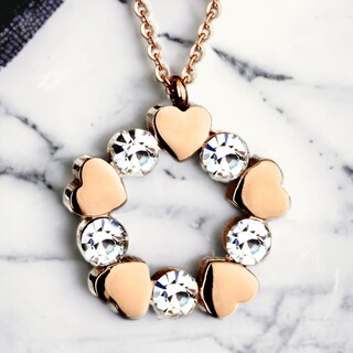 Foto 2 | Collar West Coast Jewelry En Forma De Corazón Y Circonitas Cúbicas En Oro Rosa - Venta Internacional.