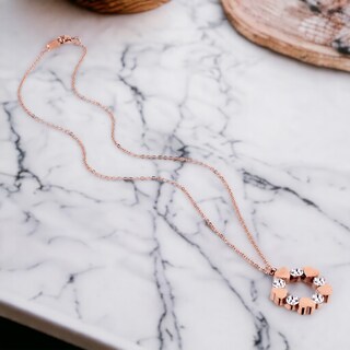 Foto 3 | Collar West Coast Jewelry En Forma De Corazón Y Circonitas Cúbicas En Oro Rosa - Venta Internacional.