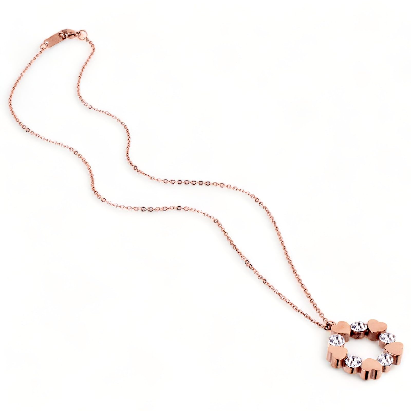 Foto 4 | Collar West Coast Jewelry En Forma De Corazón Y Circonitas Cúbicas En Oro Rosa - Venta Internacional.