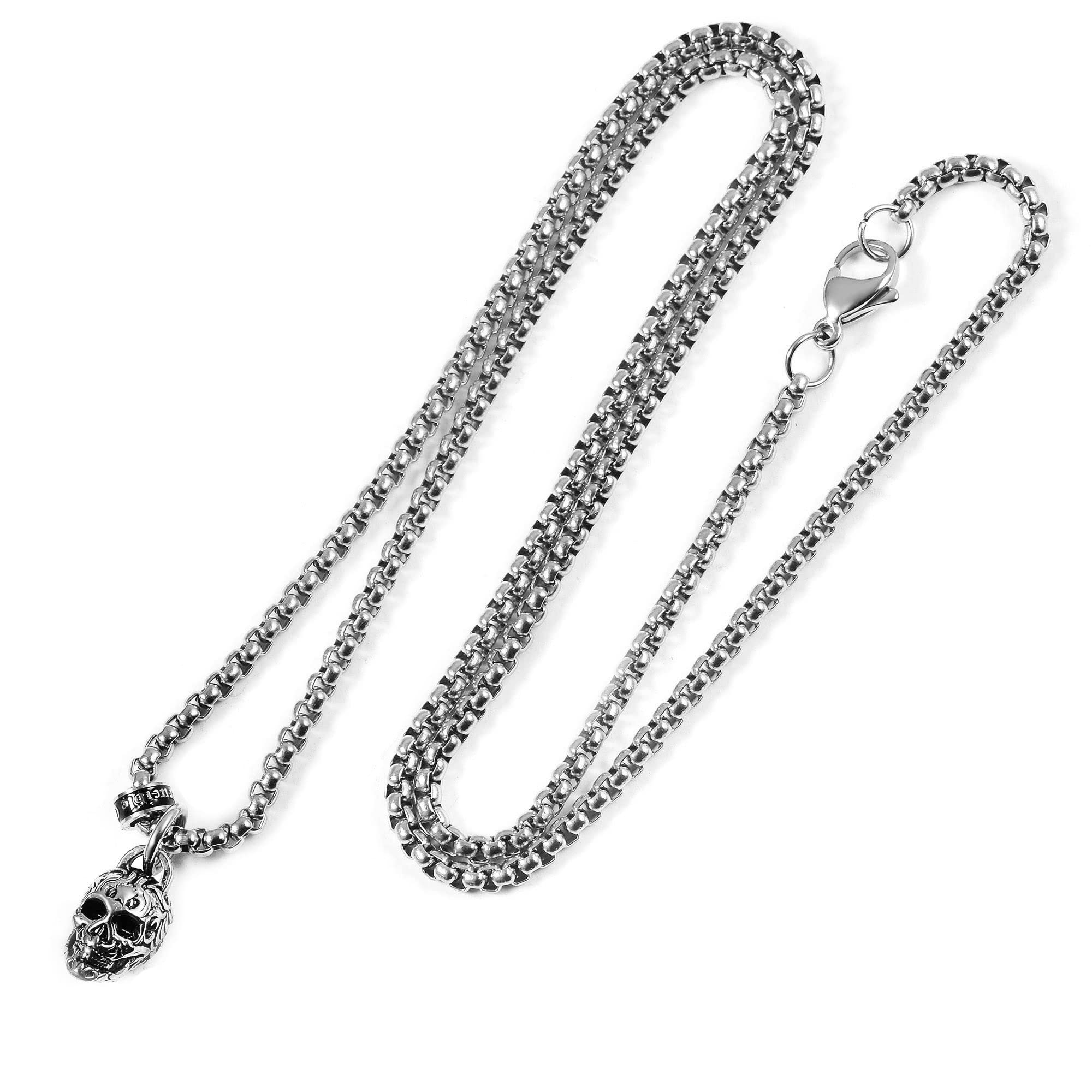 Foto 1 | Collar Crucible Con Calavera De Acero Inoxidable Envejecido Y Pulido - Venta Internacional.