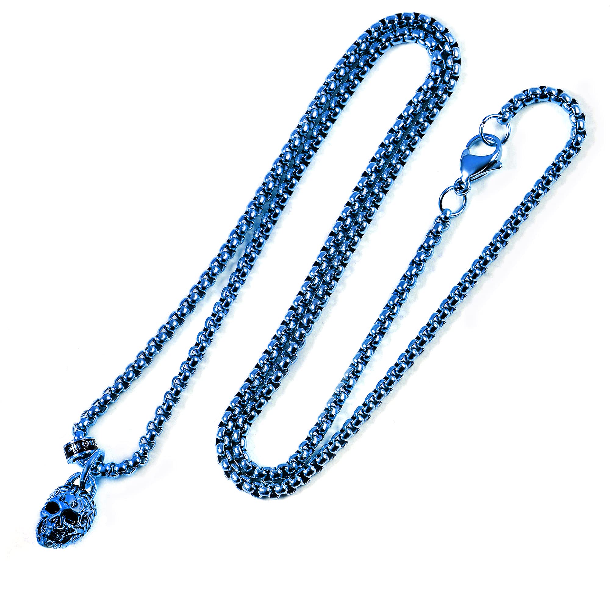 Foto 1 | Collar Crisol De Acero Chapado En Azul Envejecido Y Pulido - Venta Internacional.