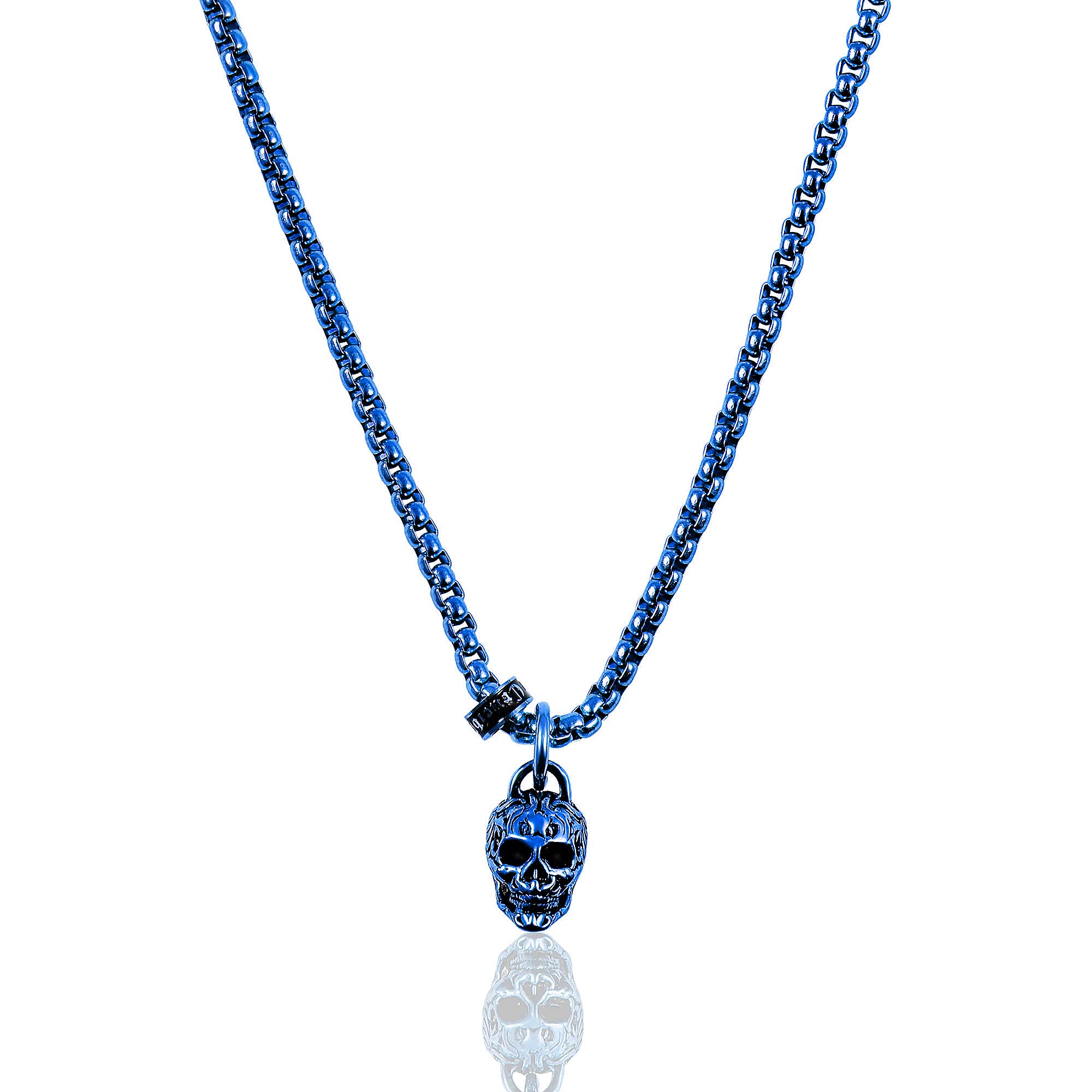 Foto 2 | Collar Crisol De Acero Chapado En Azul Envejecido Y Pulido - Venta Internacional.