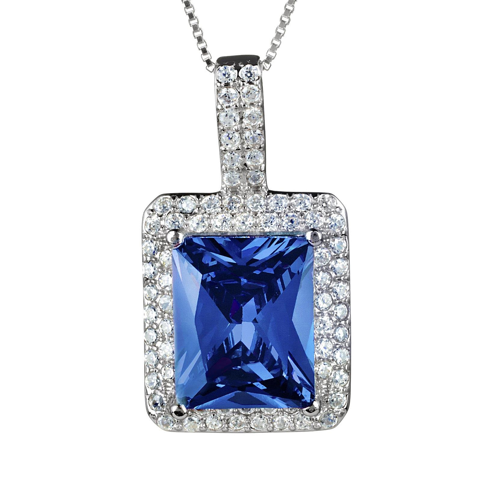 Foto 1 | Collar West Coast Jewelry De Plata De Ley Con Circonita Azul Montana - Venta Internacional.