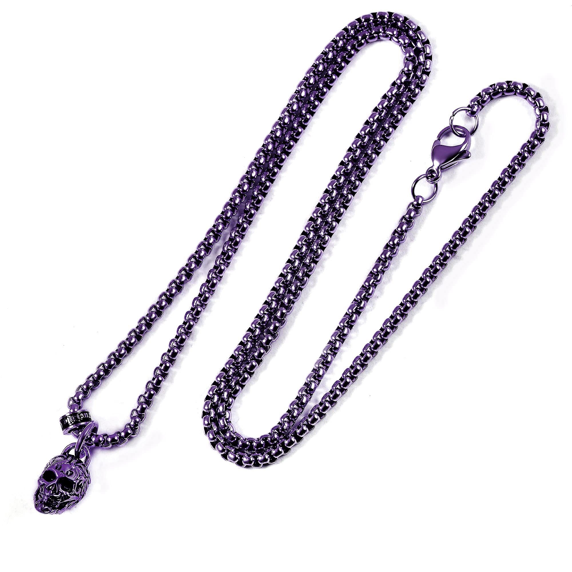 Foto 2 pulgar | Collar Crisol De Acero Chapado En Morado Envejecido Y Pulido - Venta Internacional.
