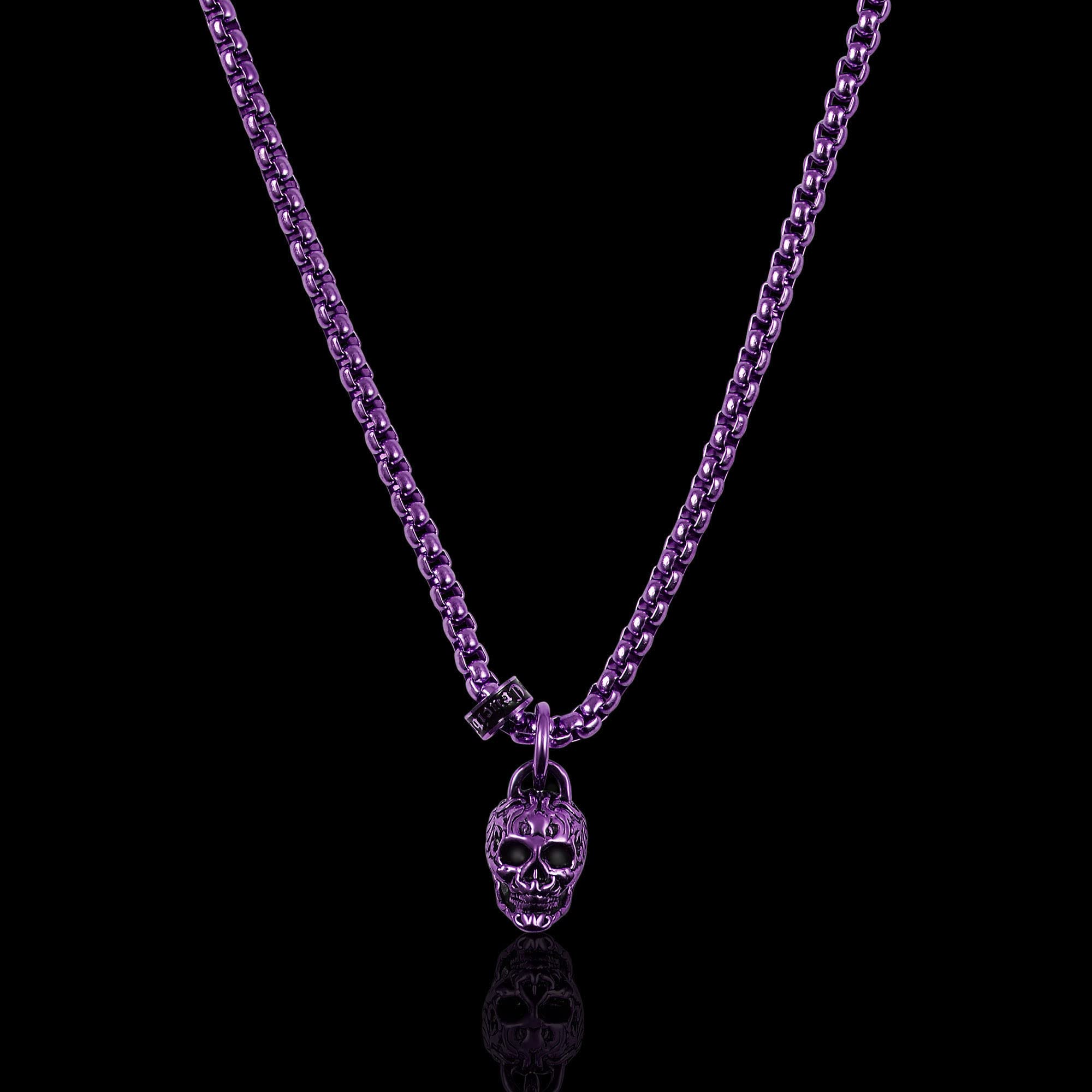 Foto 5 pulgar | Collar Crisol De Acero Chapado En Morado Envejecido Y Pulido - Venta Internacional.