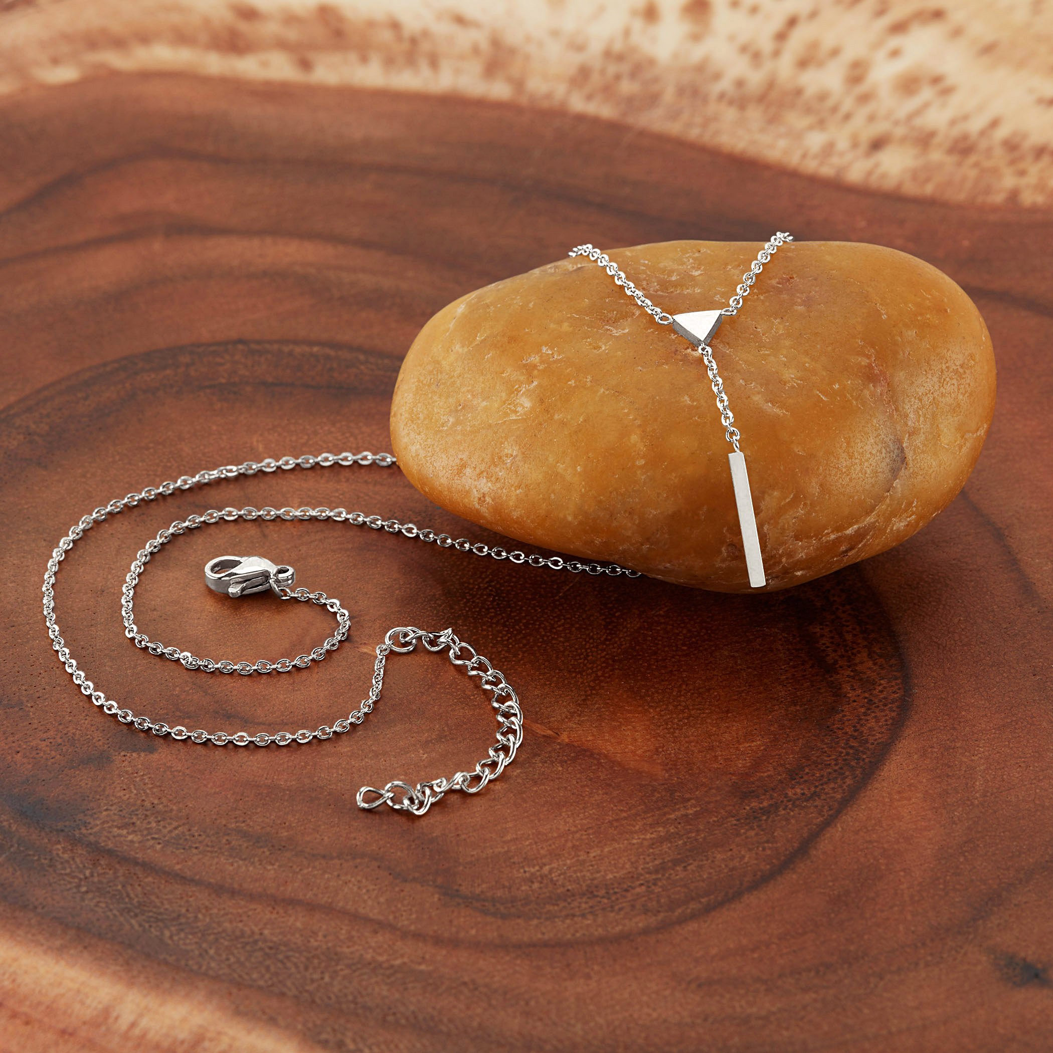 Foto 4 | Collar West Coast Jewelry Elya, Triángulo Pulido, Acero - Venta Internacional.