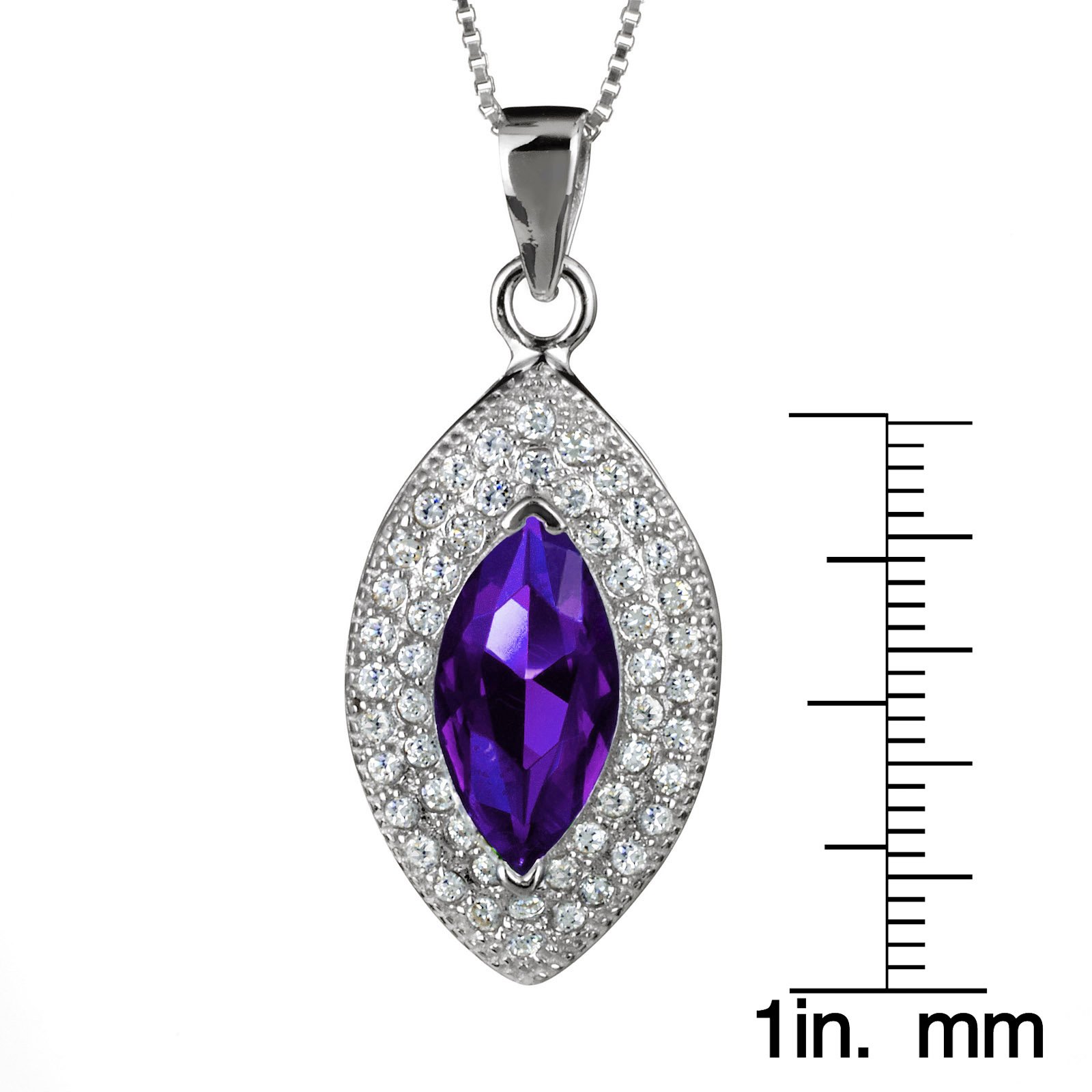 Foto 4 pulgar | Collar De Plata De Ley Con Circonitas Cúbicas, Amatista Marquesa, Joyería De La Costa Oeste - Venta Internacional.