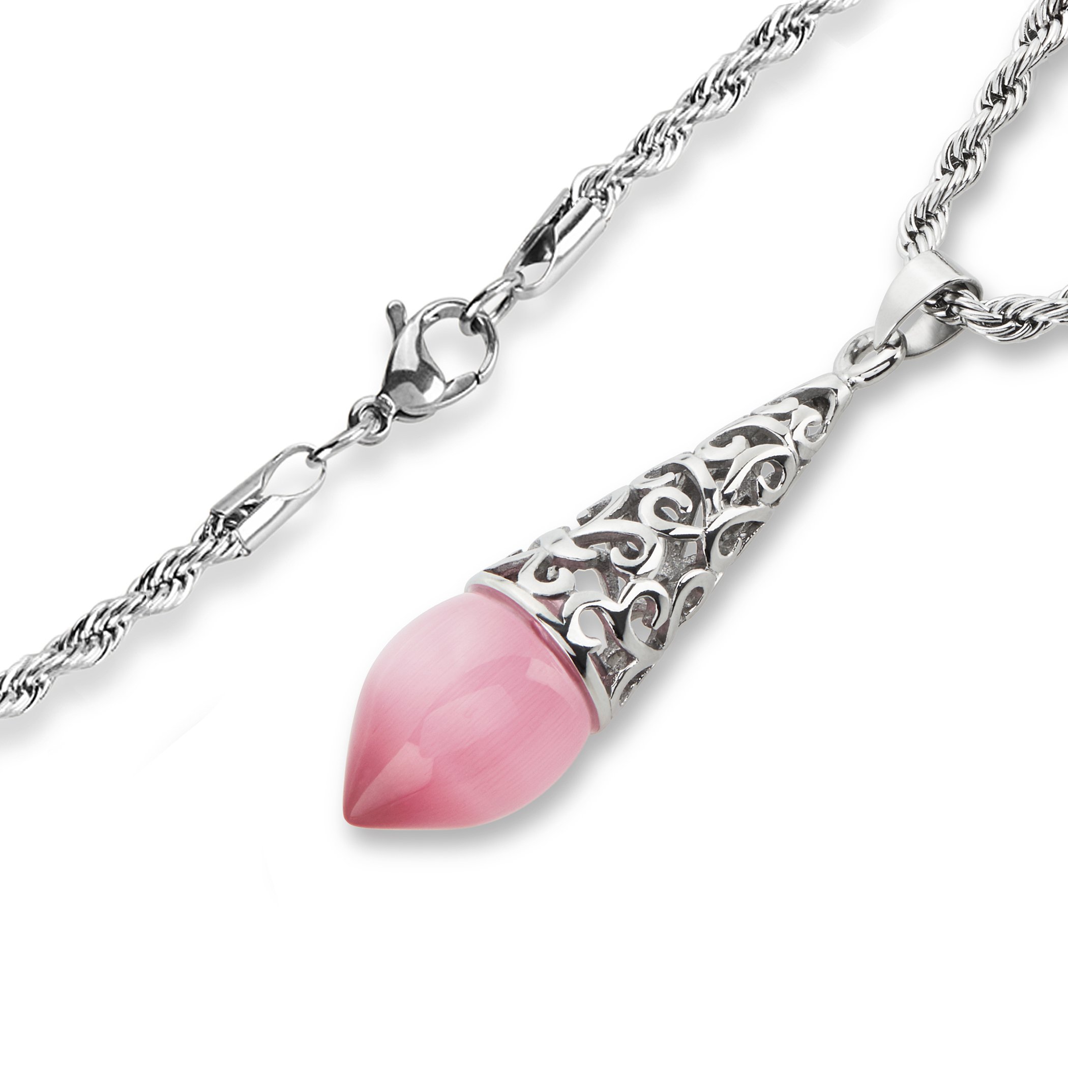 Foto 3 pulgar | Collar West Coast Jewelry Elya Pink Cat Eye Stone - Venta Internacional.