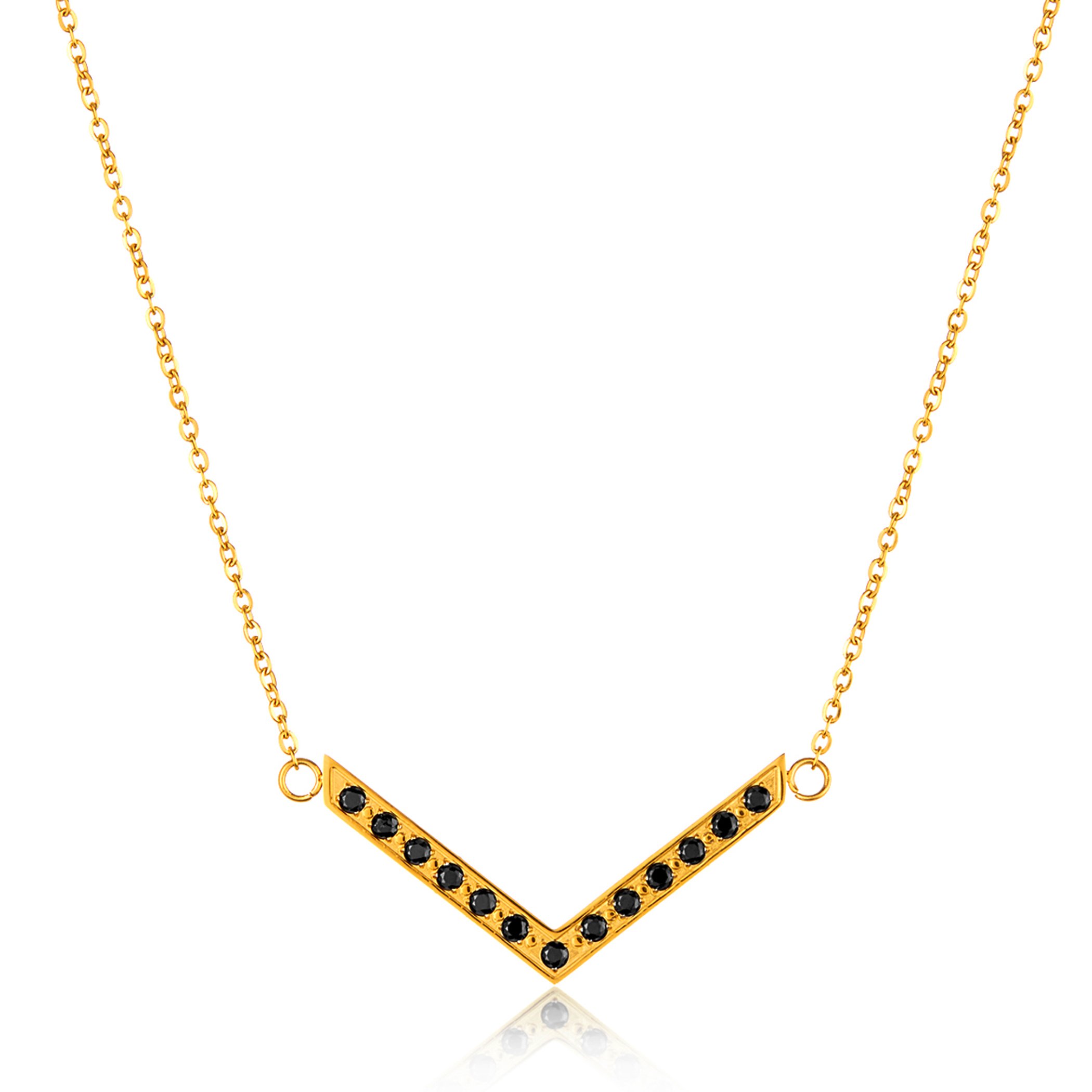 Foto 2 pulgar | Collar West Coast Jewelry Elya De Acero Inoxidable Chapado En Oro - Venta Internacional.