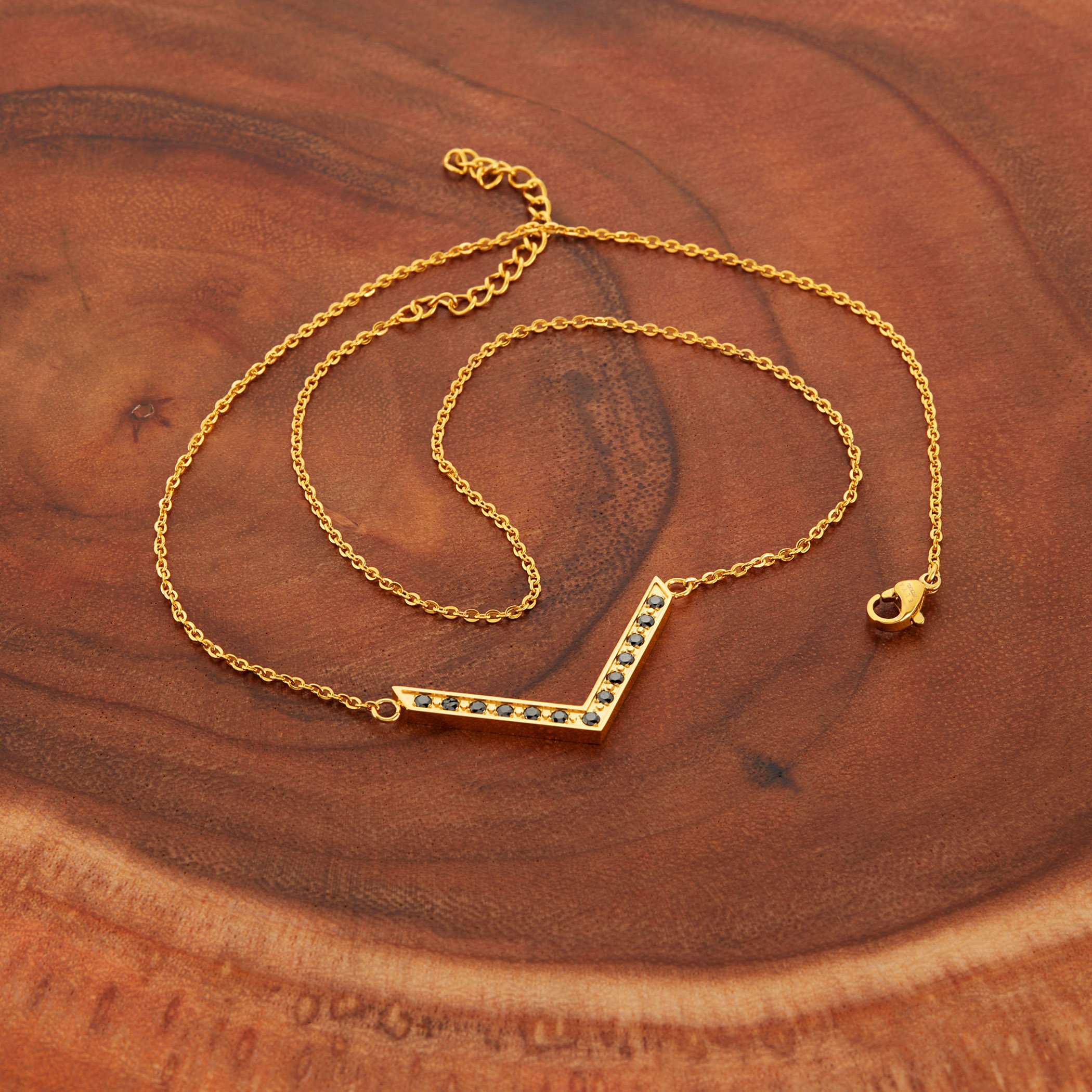 Foto 5 pulgar | Collar West Coast Jewelry Elya De Acero Inoxidable Chapado En Oro - Venta Internacional.