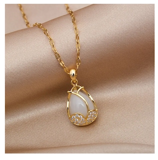 Foto 2 | Collar Flor De Tulipan Dije Elegante Para Mujer Dama Joyería Delicada Cadena Con Colgante