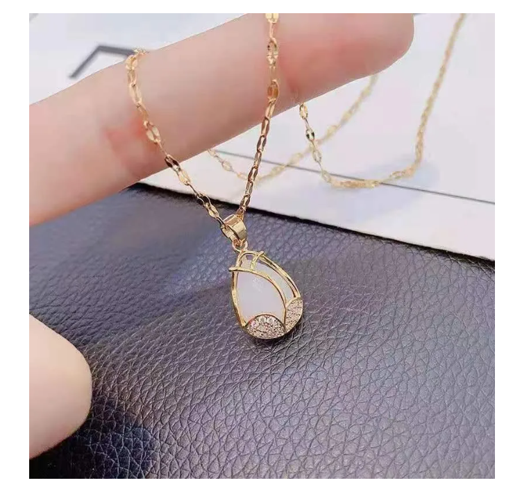 Foto 4 pulgar | Collar Flor De Tulipan Dije Elegante Para Mujer Dama Joyería Delicada Cadena Con Colgante