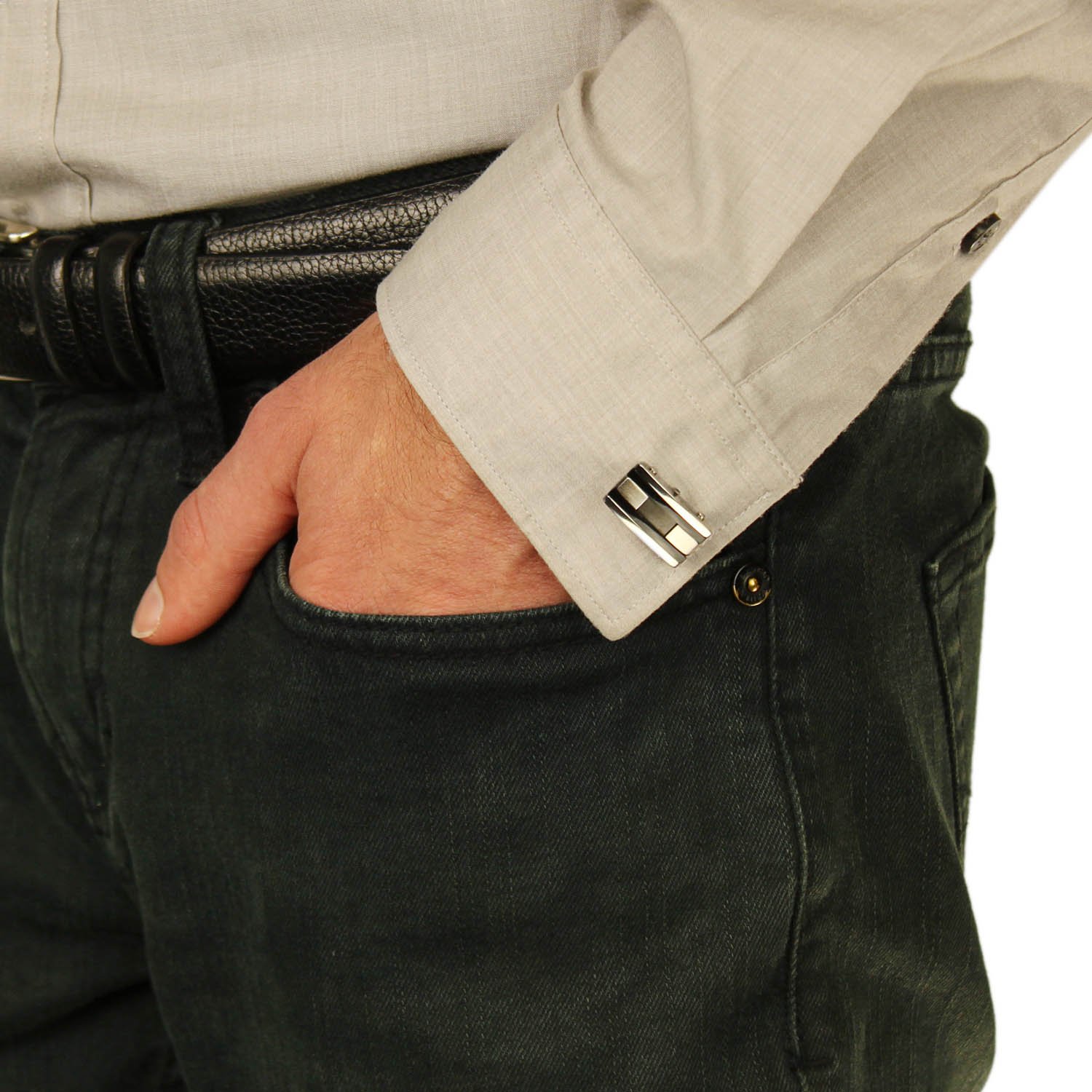 Foto 5 pulgar | Cuff Links West Coast Jewelry De Acero Inoxidable Para Hombre, Color Negro - Venta Internacional.