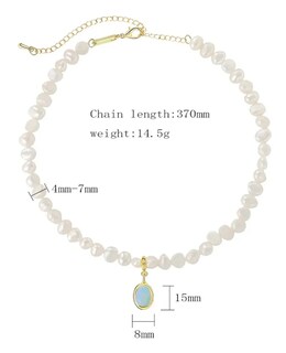 Foto 5 | Collar De Perlas Naturales Cultivadas Para Mujer Elegante Gargantilla Dama Regalo Aniversario Cumpleaños Con D