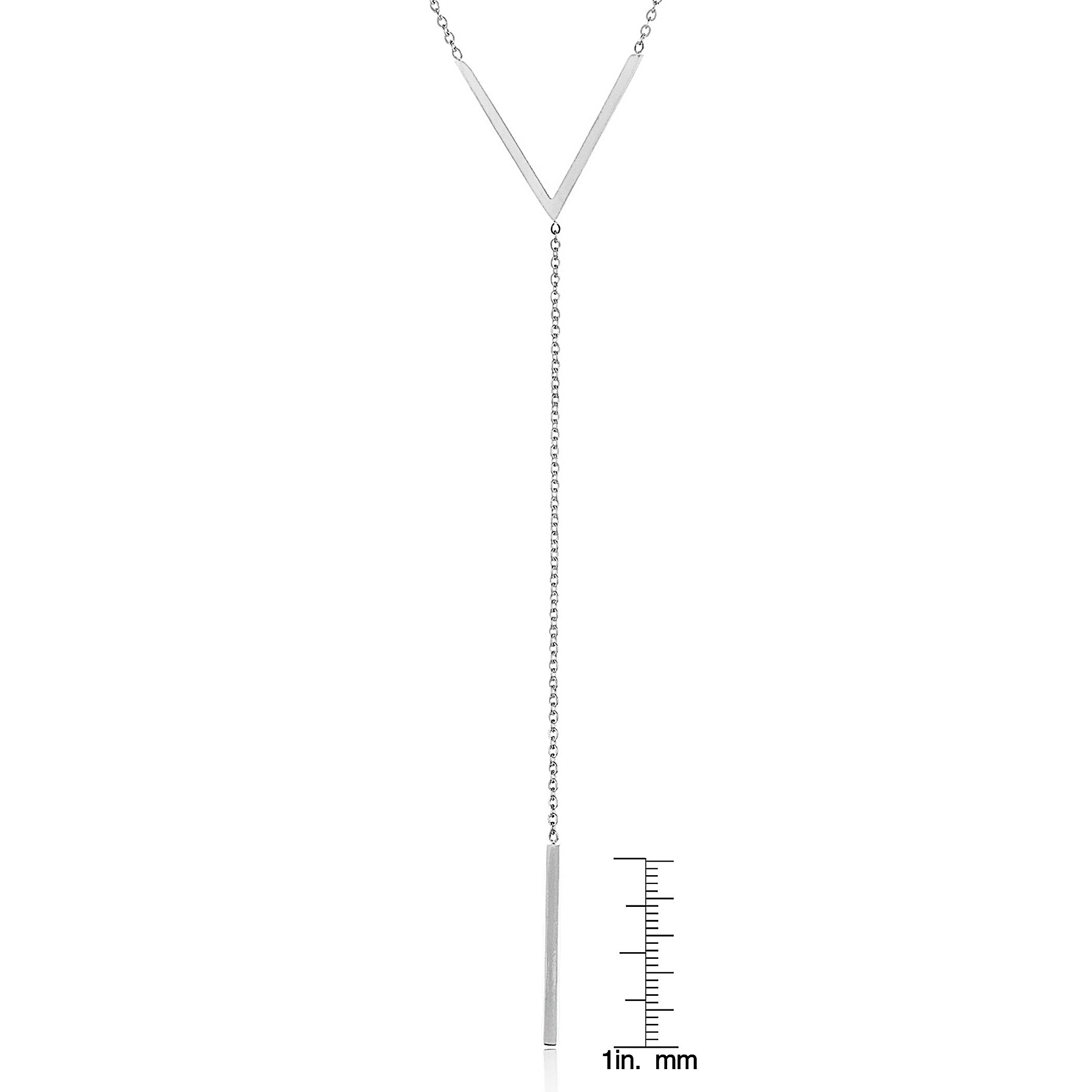 Foto 3 | Collar De Acero Pulido Con Forma De Cheurón Elya De West Coast Jewelry - Venta Internacional.